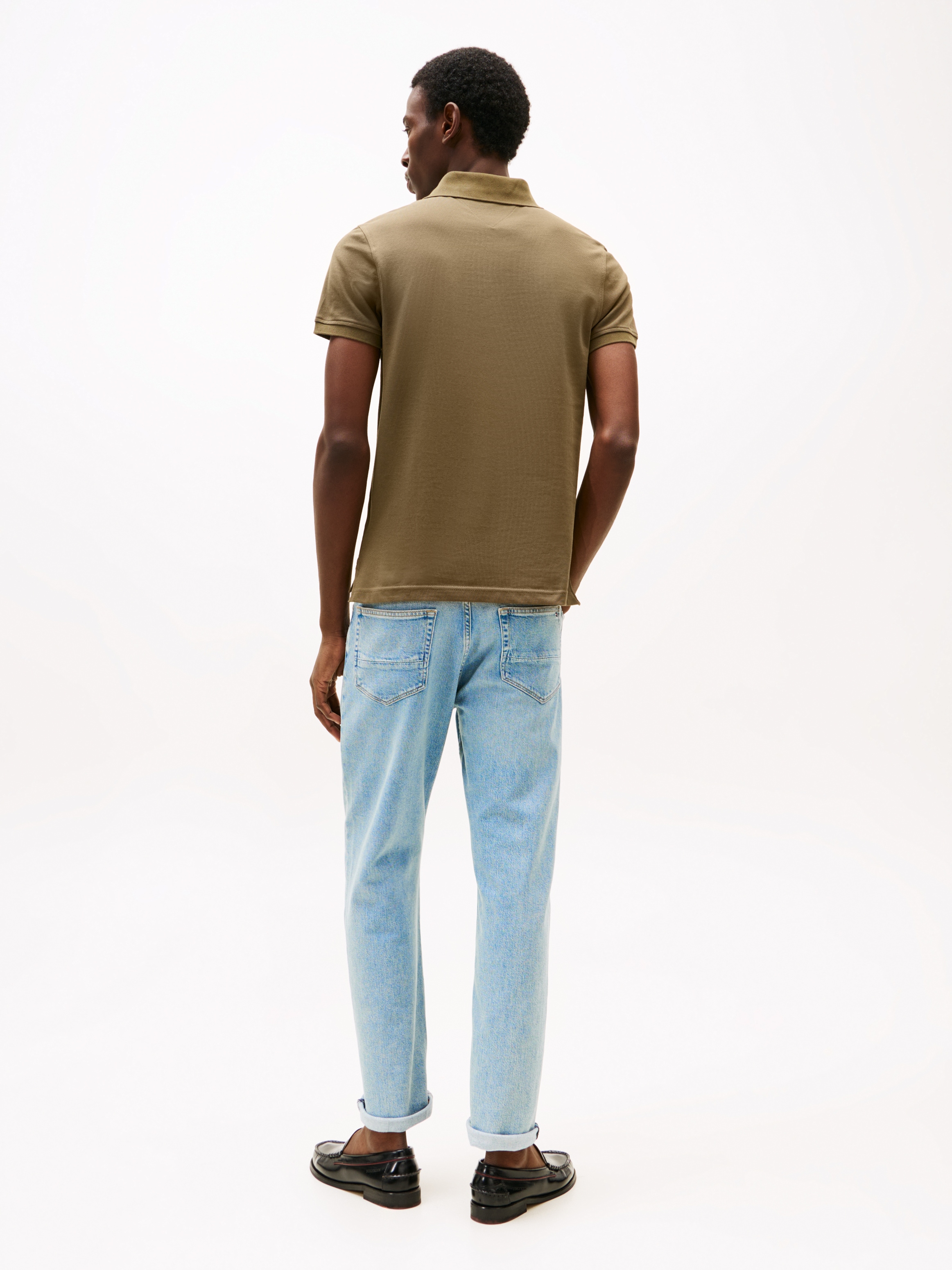 Tommy Hilfiger Poloshirt »1985 SLIM POLO mit Piqué-Struktur und Stickerei« meliert, casual, slim fit, Baumwollmix, Polokragen