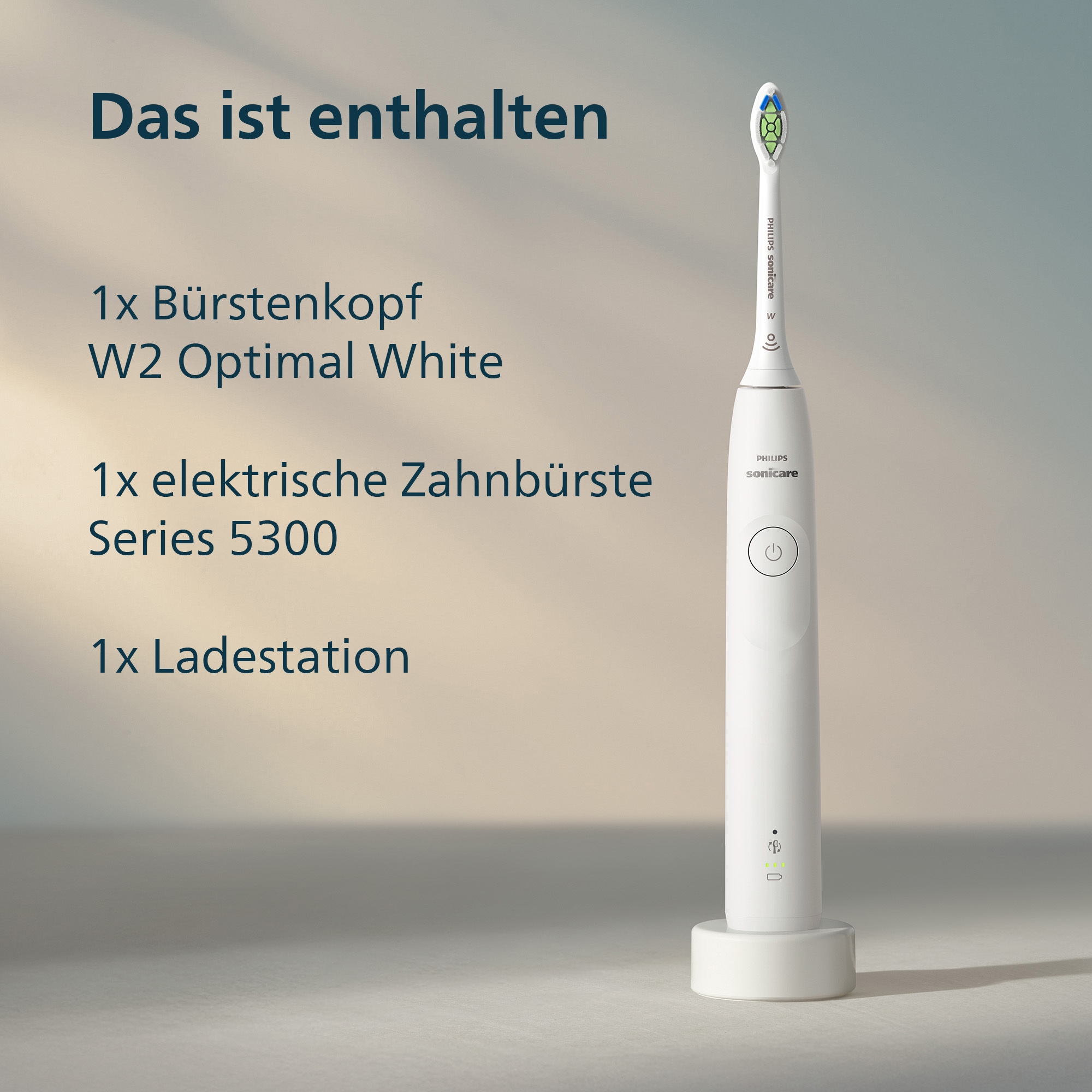 Philips Sonicare Elektrische Zahnbürste »Series 5300 HX7108/01« 1 Stk. Aufsteckbürsten mit Andruckkontrolle, 2 Intensitätsstufen, inkl. Ladegerät