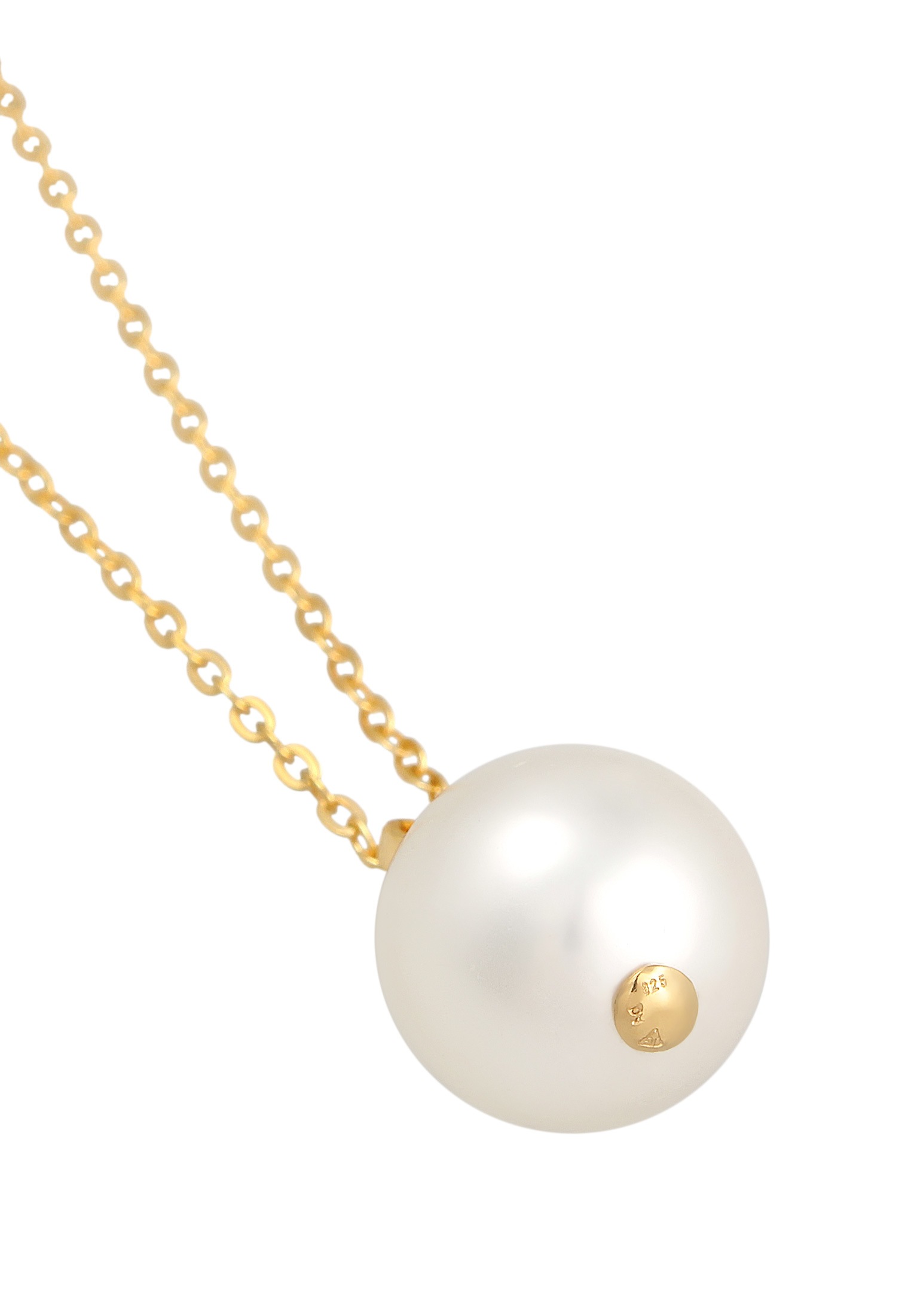 Nenalina Lange Kette »Halskette Muschelkernperle Anhänger Klassik 925 Silber«