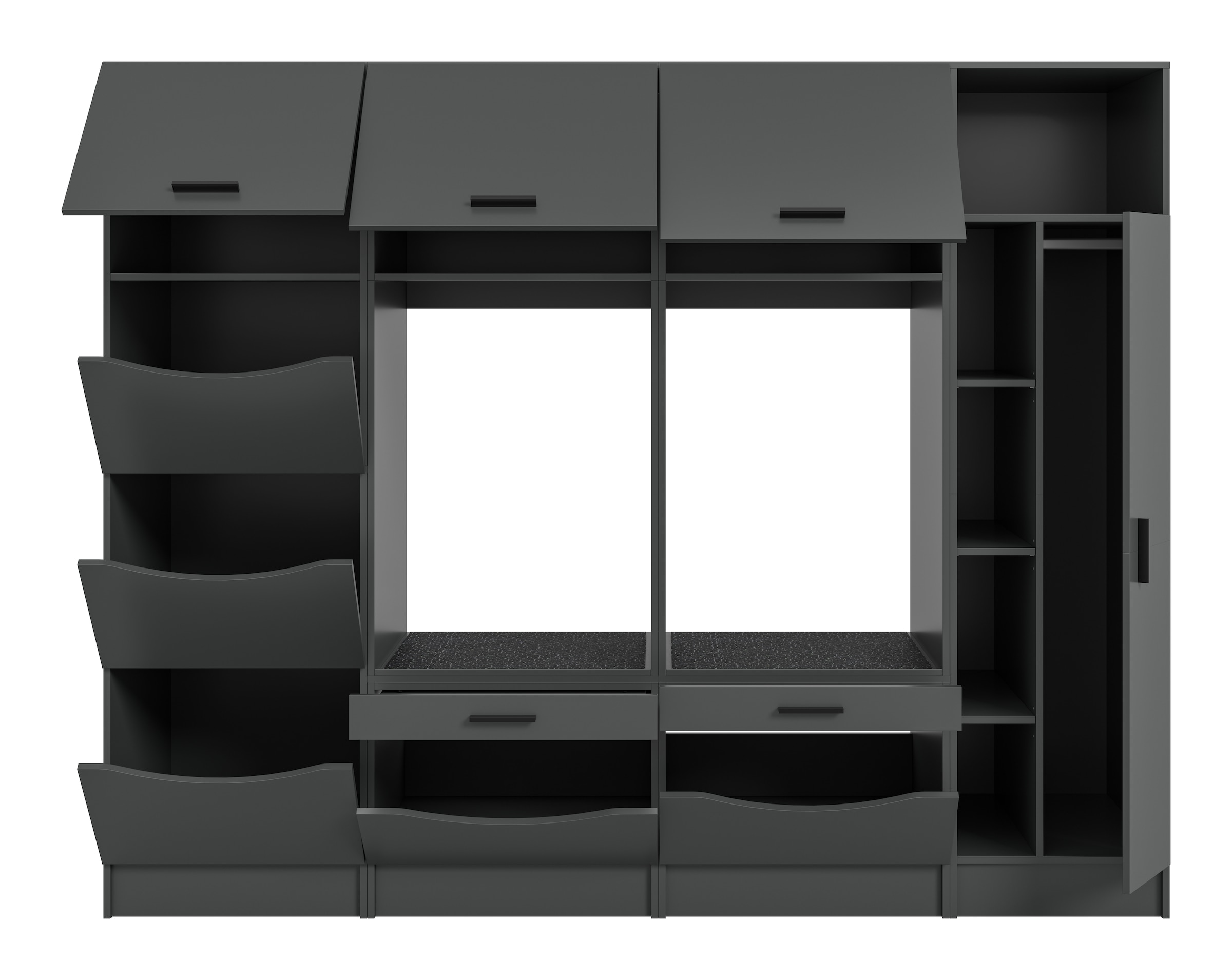 welltime Mehrzweckschrank-Set »FALAS, TOPSELLER!, 4-teilig, Hauswirtschaftsraum Set, Breite 292 cm« 2x Waschmaschinenumbau-, 1x Wäsche- & 1x Mehrzweckschrank, 