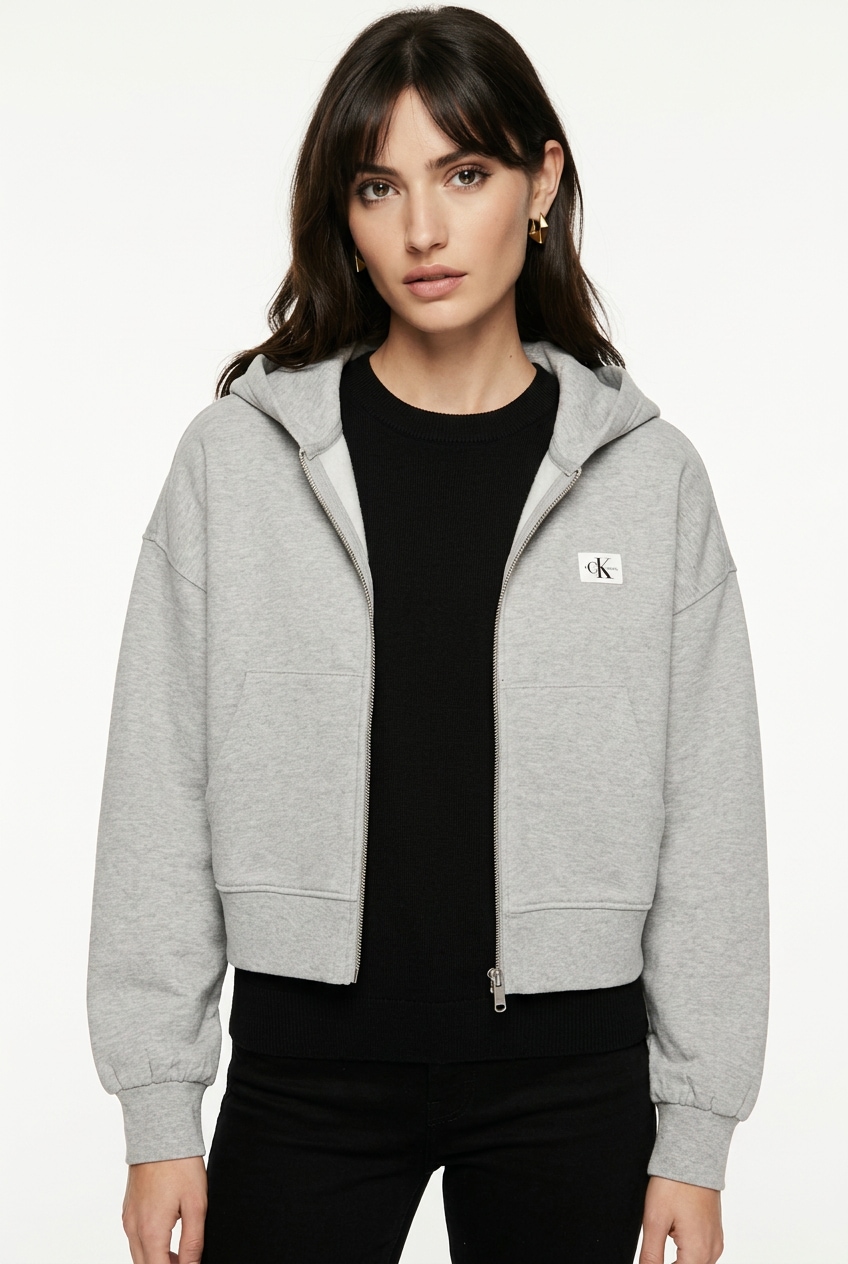 Calvin Klein Jeans Sweatjacke »A- FRNCH TRRY BDG LG« Oversized Fit, mit Kapuze, reine Baumwolle