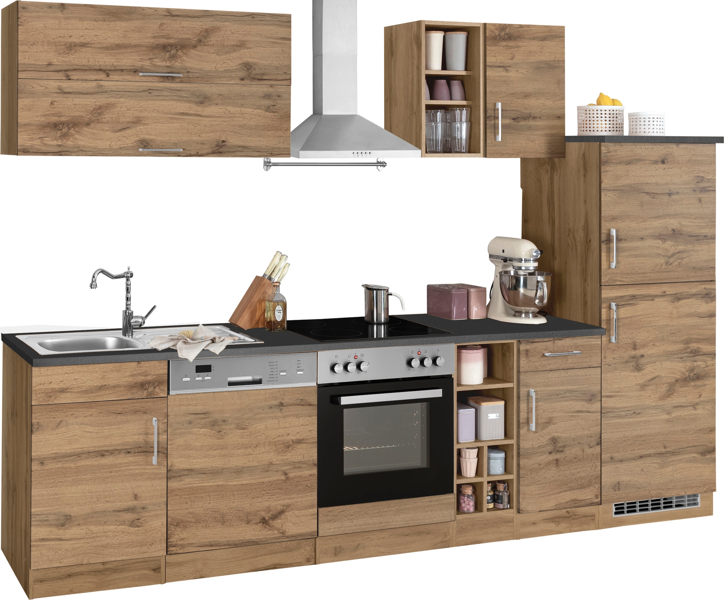 KOCHSTATION Küchenzeile »KS-Colmar« ohne E-Geräte, Breite 300 cm