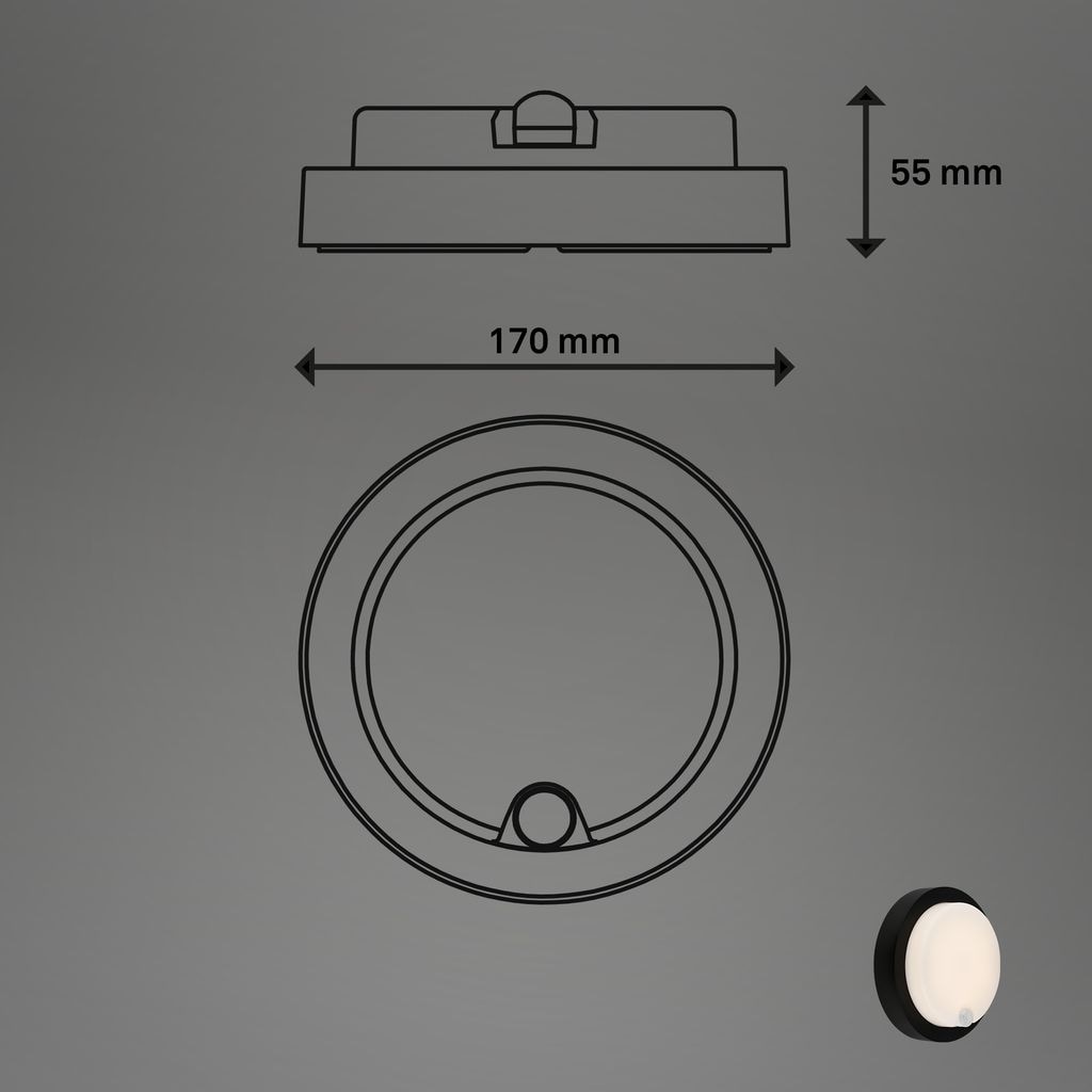 Briloner Leuchten Außen-Wandleuchte »Akku LED Außenwandleuchte mit Bewegungsmelder, Kunststoff, schwarz«