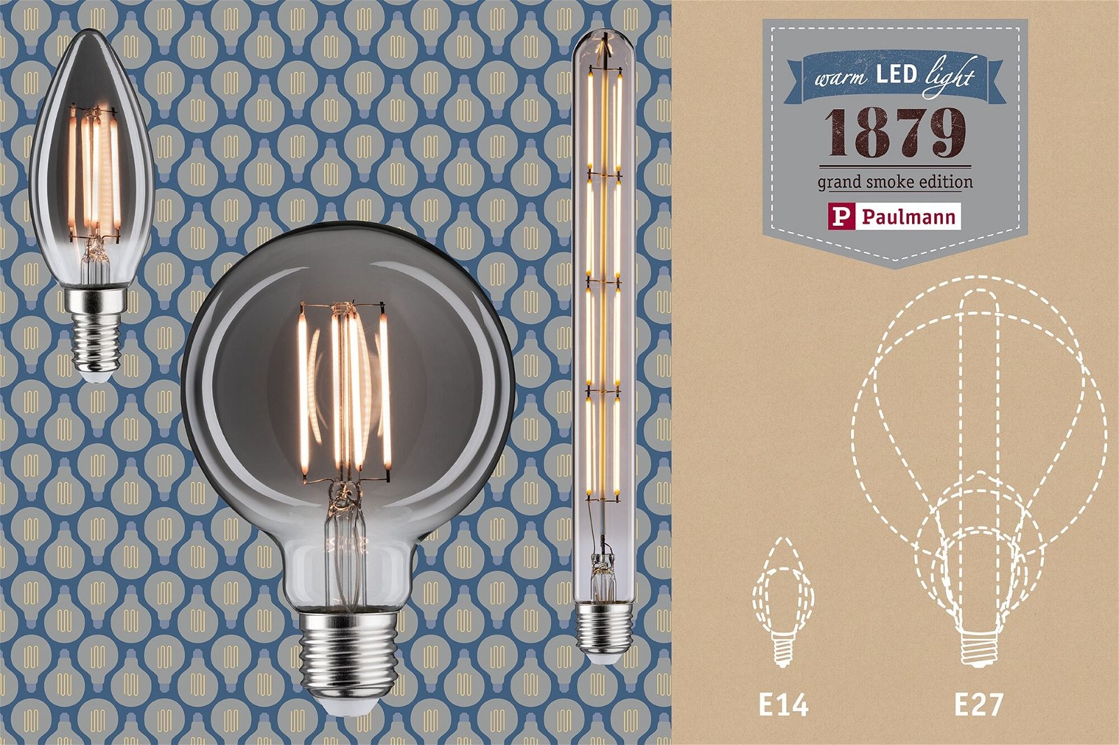 Paulmann LED-Leuchtmittel »BigGlobe 170lm 1800K smoke 7W doppel spiral 230V Filament«, 1 St.