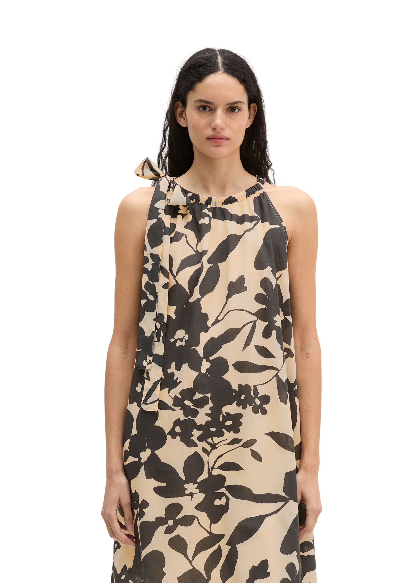 Marc O'Polo Midikleid Ohne Tasche Sommerkleid loose aus bedrucktem Baumwoll-Voile