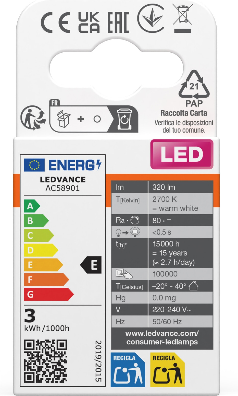 Osram LED-Leuchtmittel »LED PIN Lampe« G9 2 Stk. Warmweiß
