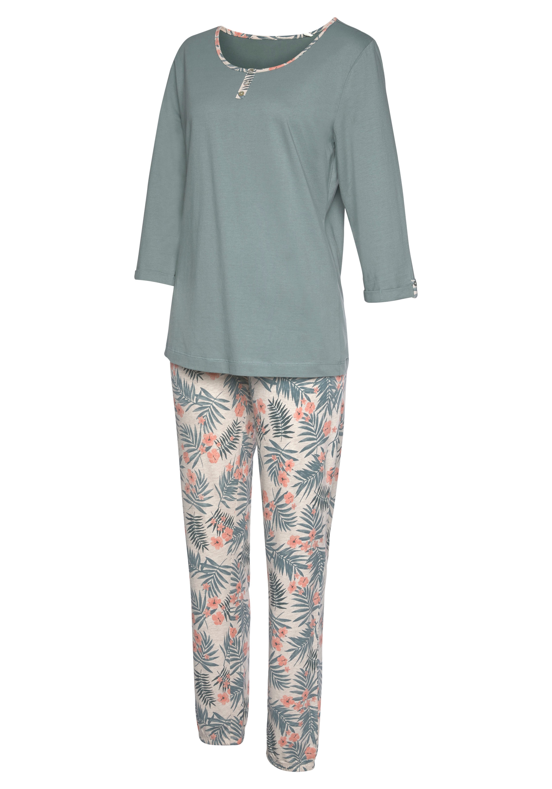 LASCANA Pyjama, (2 tlg., 1 Stück), mit gemusterter Hose bestellen bei OTTO
