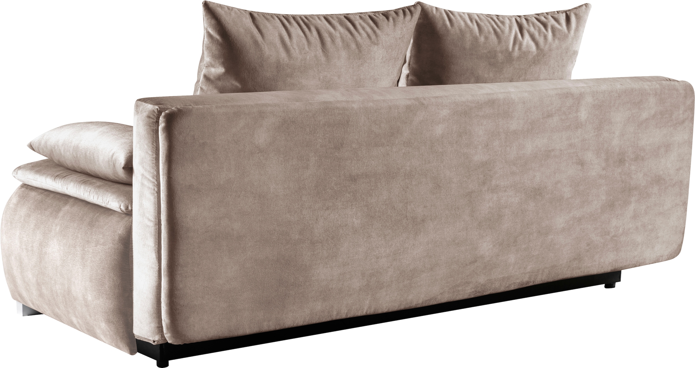 WERK2 Schlafsofa »Tekla 206 cm breit LED modern, Wellenunterfederung« Veloursstoff, Schlaffunktion, Bettkasten, LED-Beleuchtung