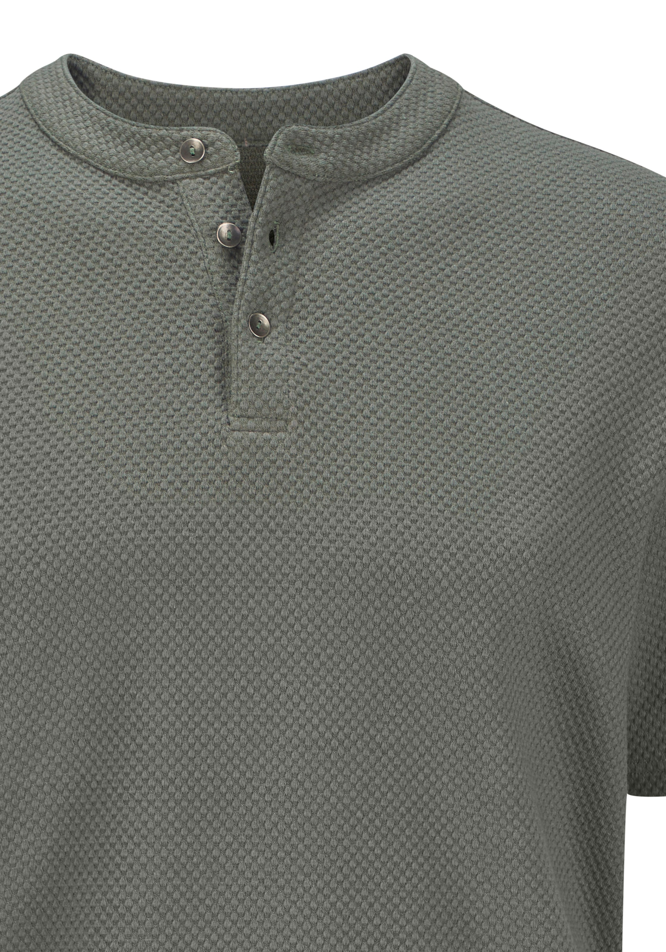 John Devin T-Shirt »Kurzarm-Poloshirt aus Struktur-Qualität« mit modischem Stehkragen und Knopfleiste