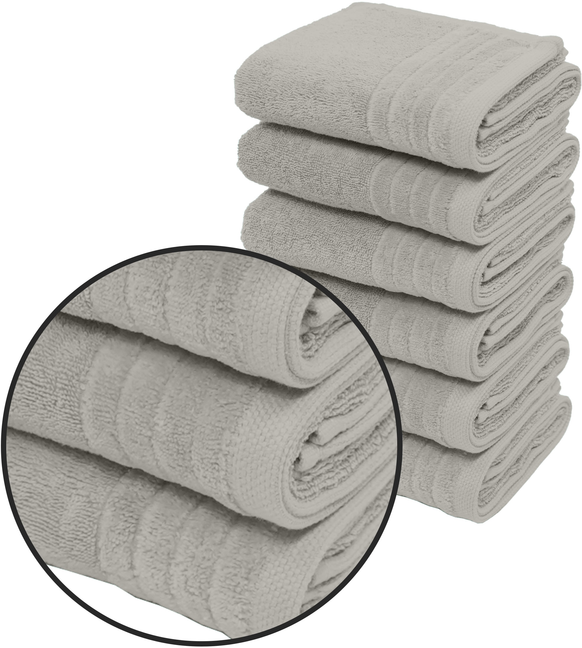 my home Handtücher »Sanremo Premium, Premium Handtücher, 600 gr/m², 40x70cm«, (Set, 6 St., 6x 40x70cm), mit Bordüre, einfarbig, flauschig und weich, Händehandtücher