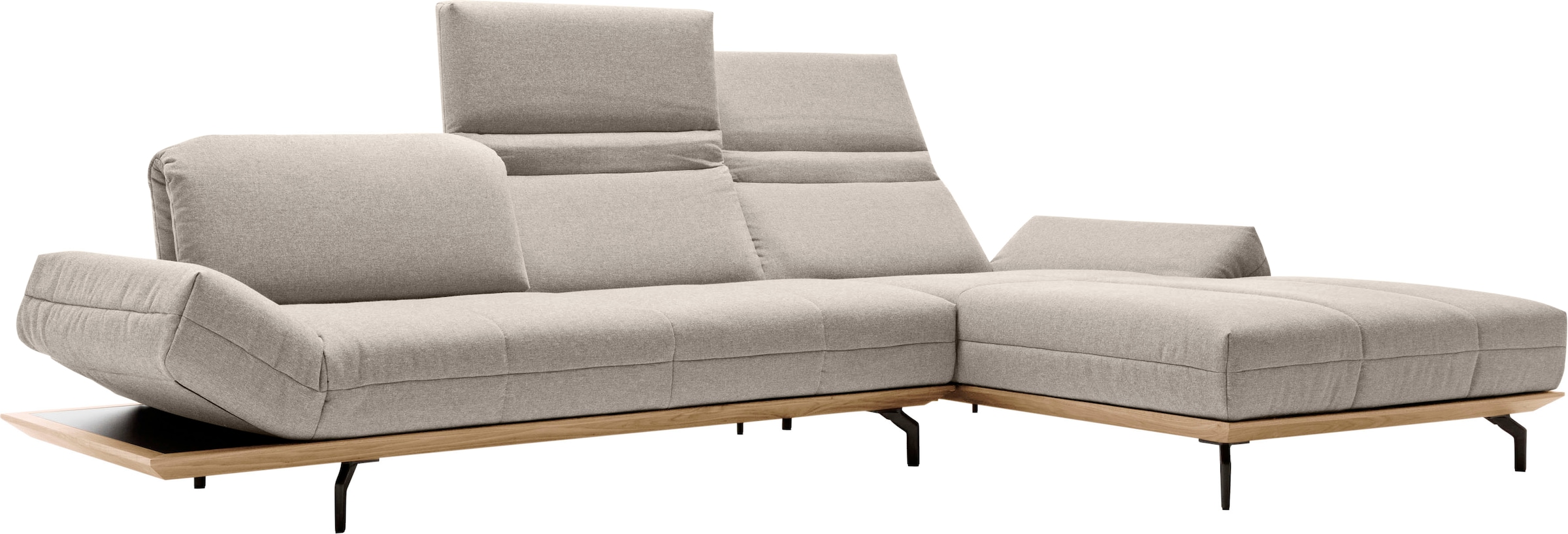 Creation BY ROLF BENZ Ecksofa »CR.420, Designecksofa, L-Form« in 2 Qualitäten, Holzrahmen in Eiche Natur oder Nußbaum, Breite 313 cm