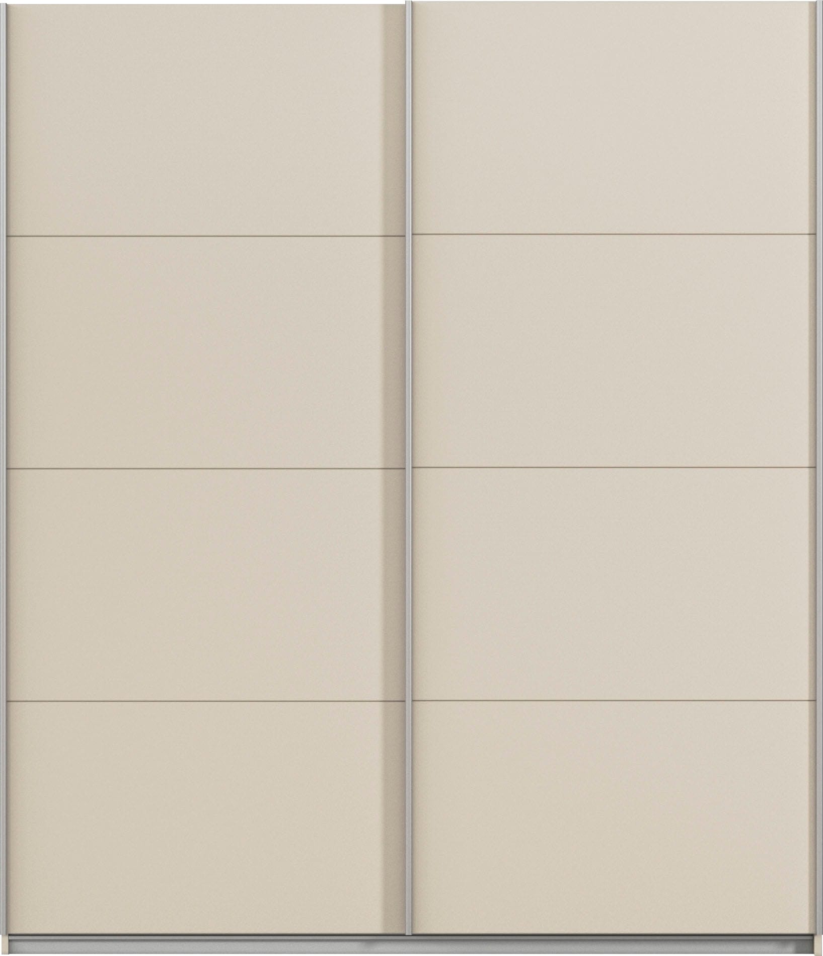 INOSIGN BY RAUCH Schwebetürenschrank »Kleiderschrank Schrank Garderobe Schlafzimmerschrank THANOS«, (in 3 verschiedenen Ausstattungen BASIC/CLASSIC/PREMIUM), Optional mit Spiegel, Metall-Griffleisten alufarben MADE IN GERMANY