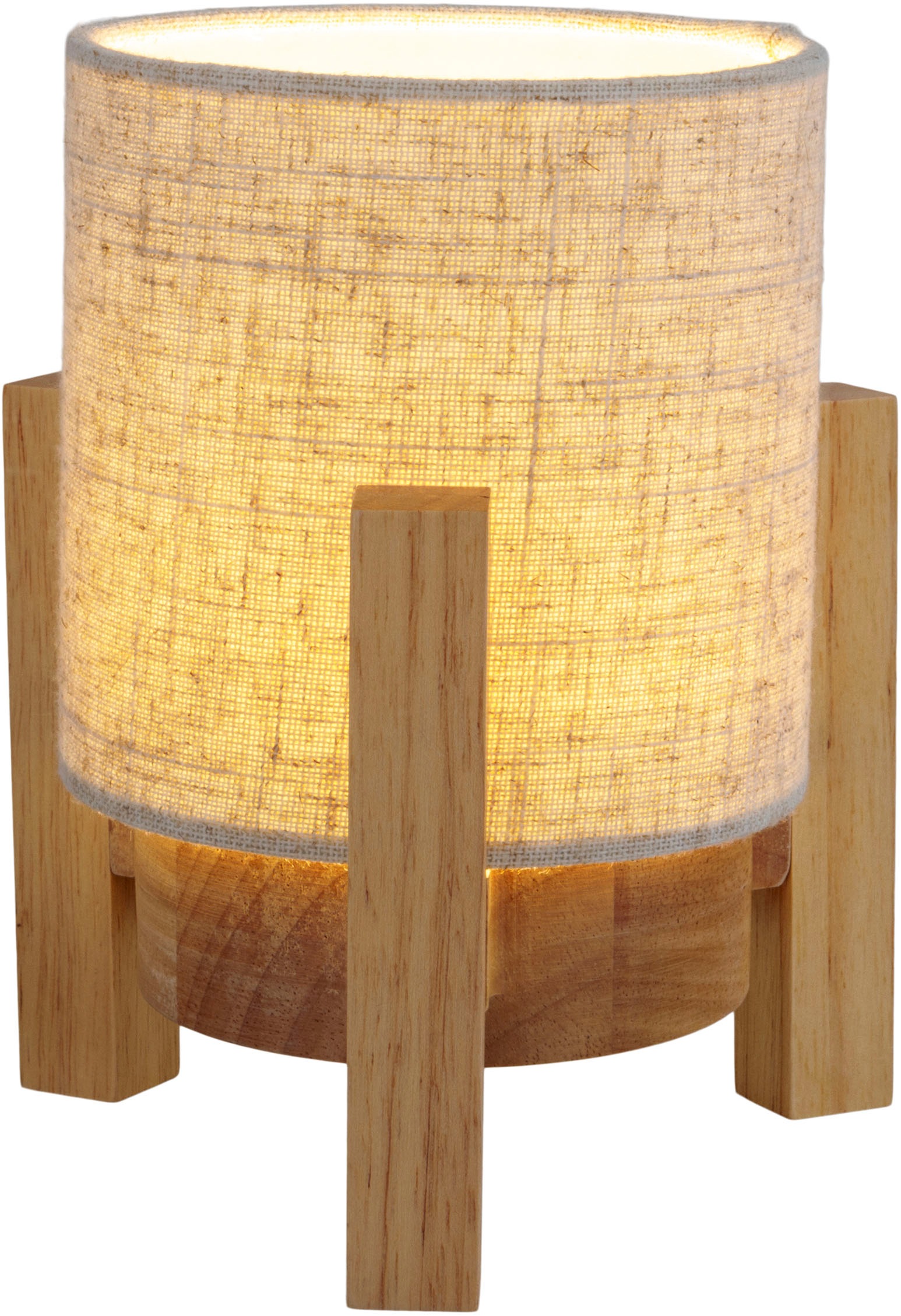 näve LED Tischleuchte »Madita« LED-Modul 1 Stk. Warmweiß Akkubetrieb, inkl. USB-C-Kabel, Holzgestell, Textilschirm, dimmbar