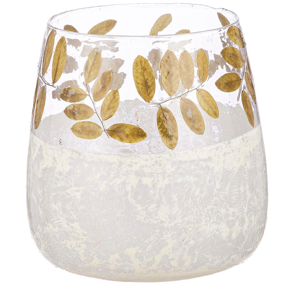 GILDE Teelichthalter »Kerzenhalter Foliage«, (1 St.), 1-flammig, aus Glas, Höhe ca. 20 cm