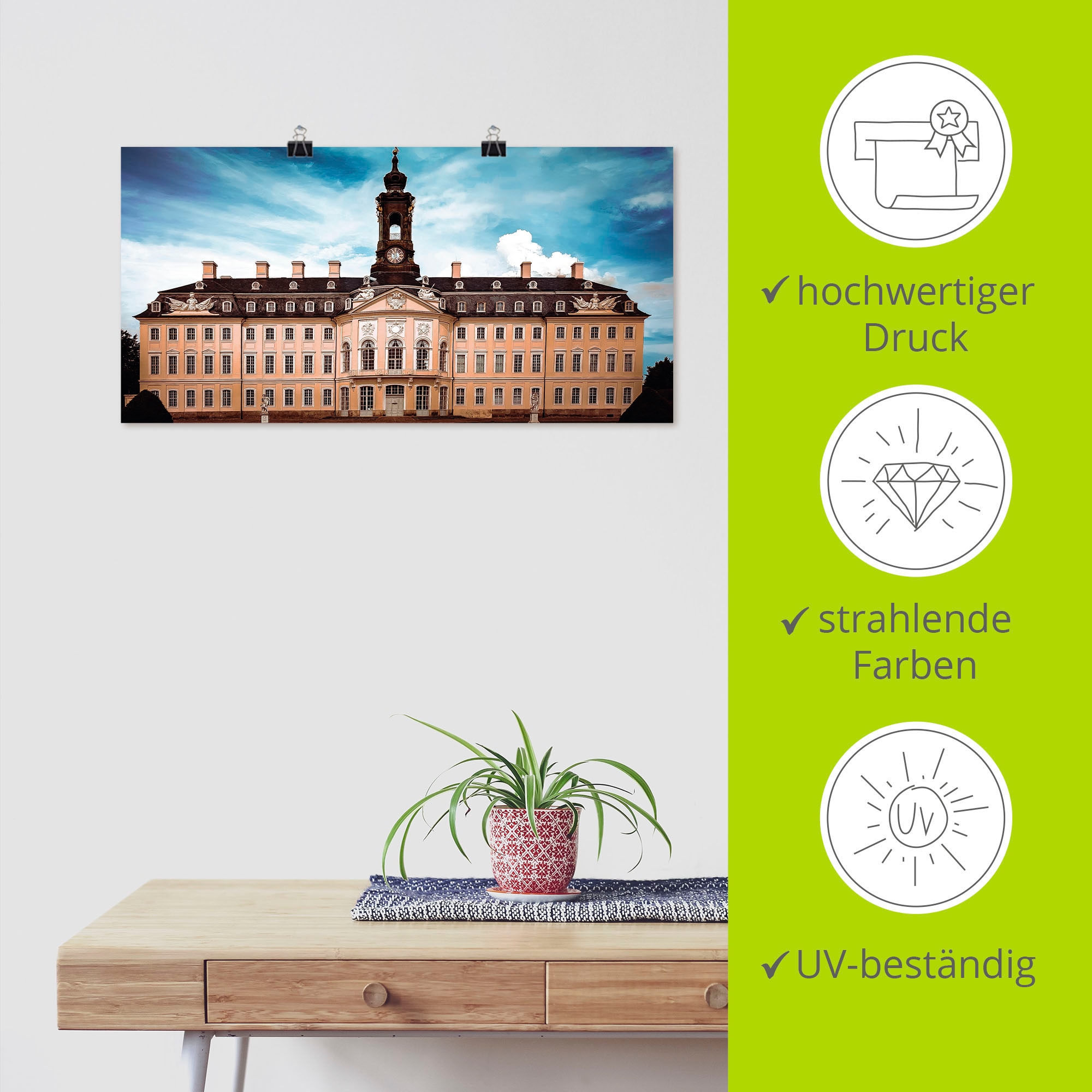 Artland Wandbild »Schloss Hubertusburg Wermsdorf«, Gebäude, (1 St.), als Alubild, Leinwandbild, Wandaufkleber oder Poster in versch. Größen