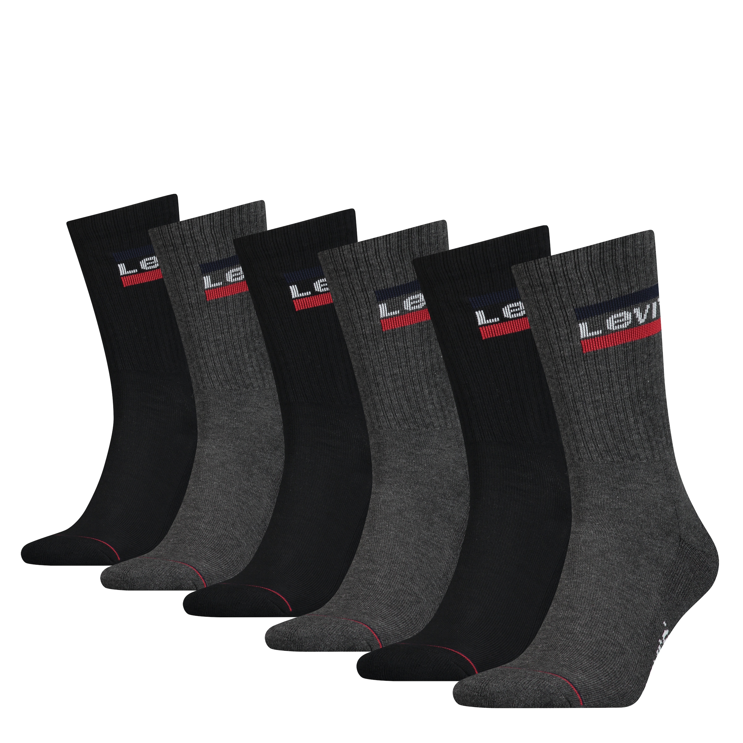 Levi's® Socken Packung, 6 Paar tlg. mit breitem Logobund