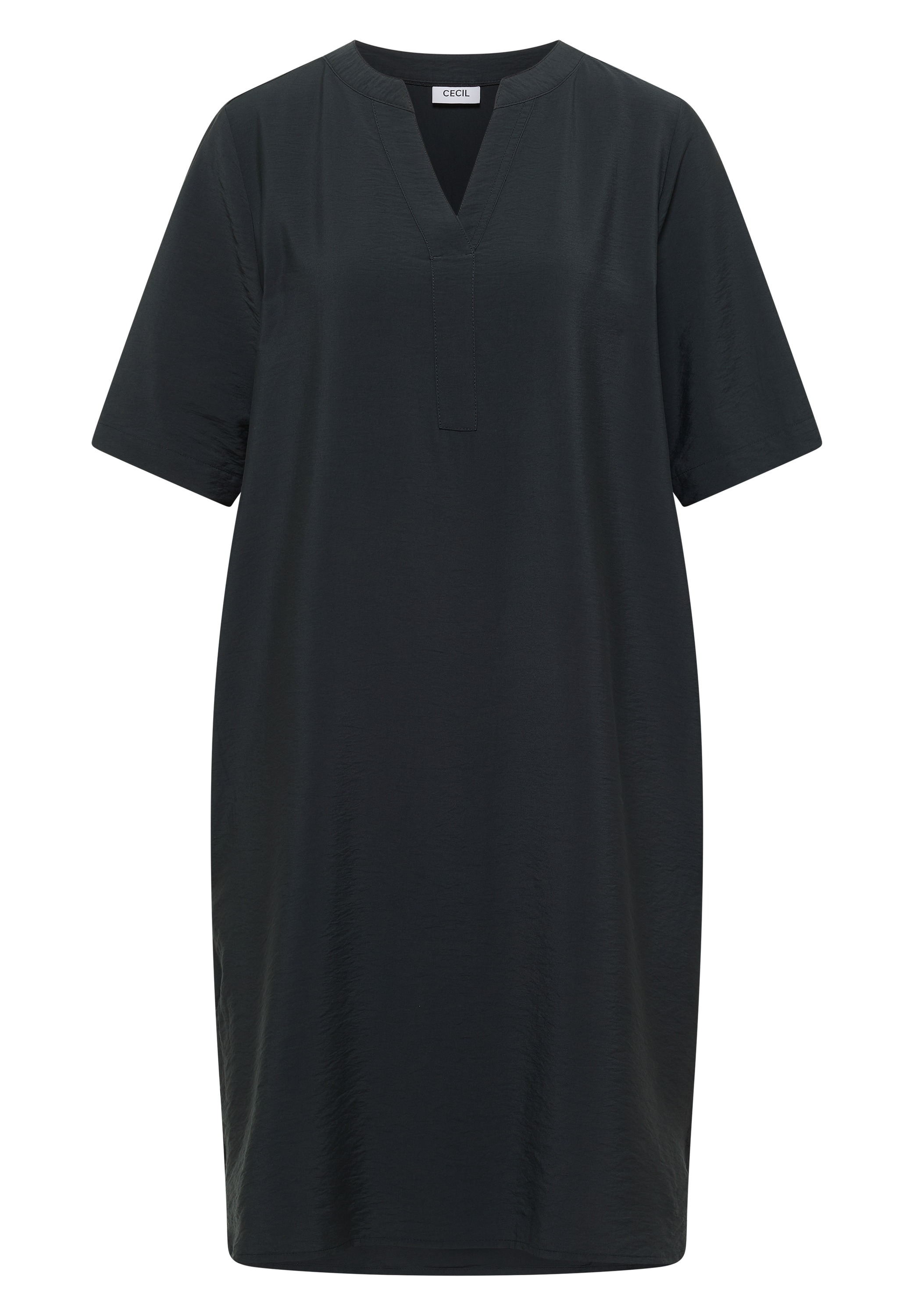 Cecil Sommerkleid Eingrifftaschen Viskosemix, Split Neck, knieumspielend