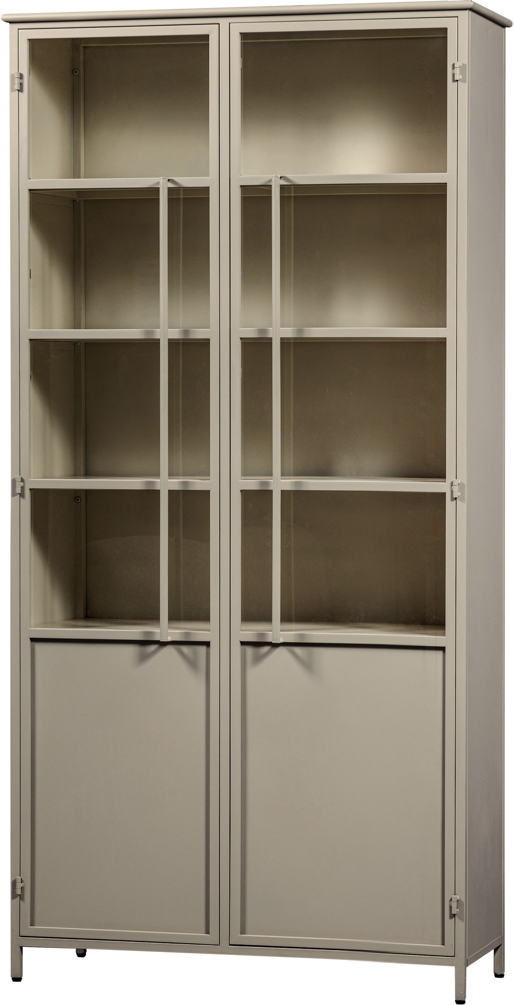 WOOOD Vitrine »WOOOD EXHIBIT XL 2-TÜRIG VITRINE SCHRANK METALL« Die Vitrine Exhibit aus mattem Metall bietet 5 robuste Einlegeböden.