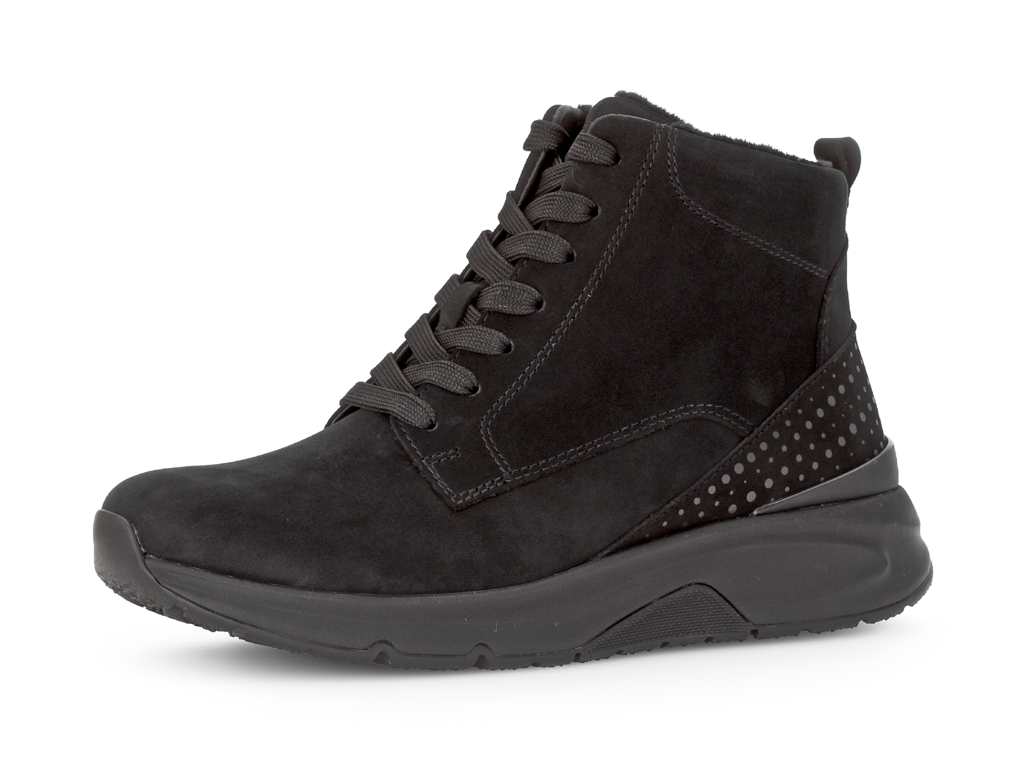 Gabor Rollingsoft Schnürboots, Keilabsatz, Freitzeitschuh, High-Top-Sneaker, Label an der Ferse