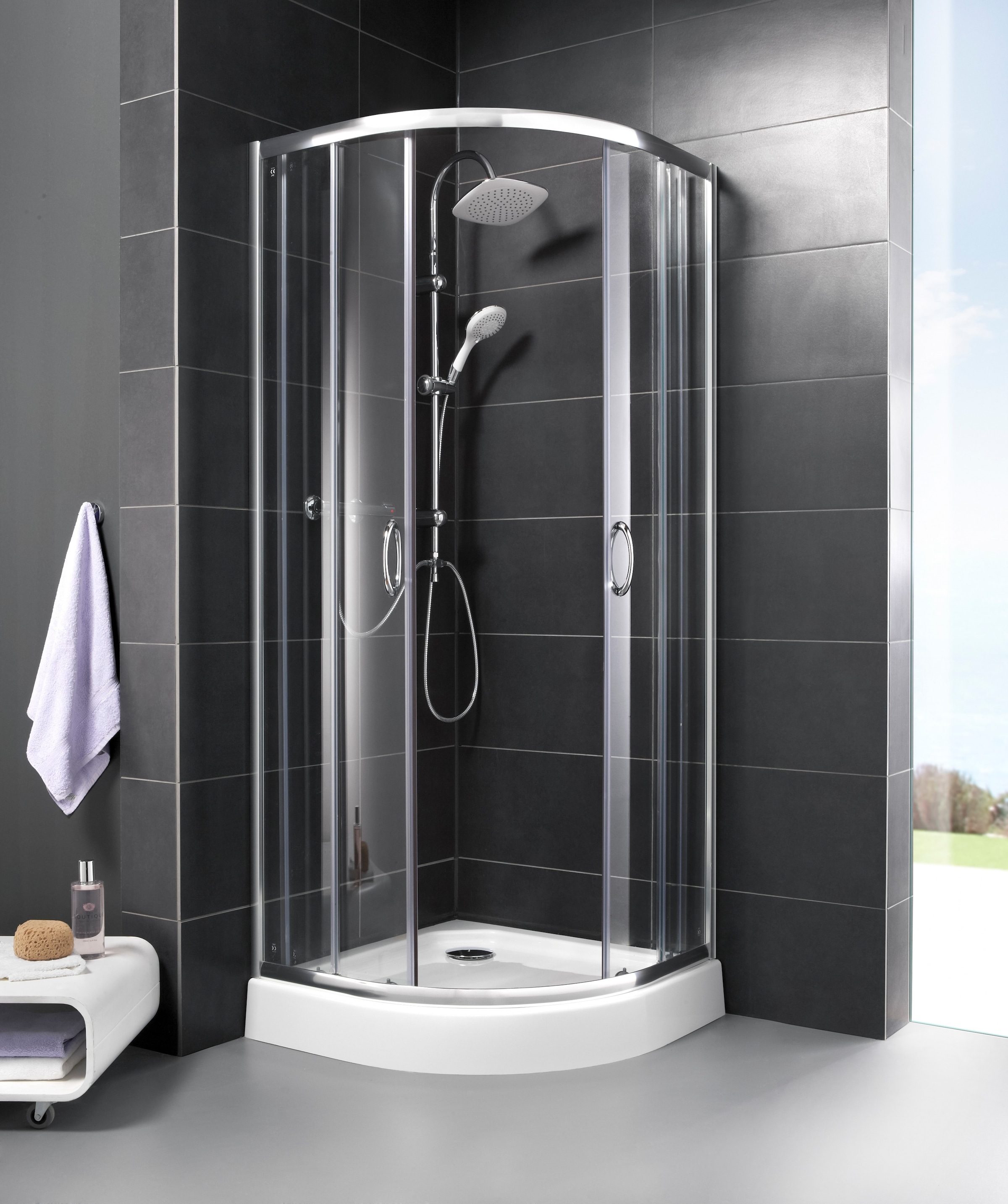 Schütte Brausegarnitur »Teneriffa«, (Set), Überkopfbrausset Duschsystem Duschsäule Brauseset Regendusche, Chrom