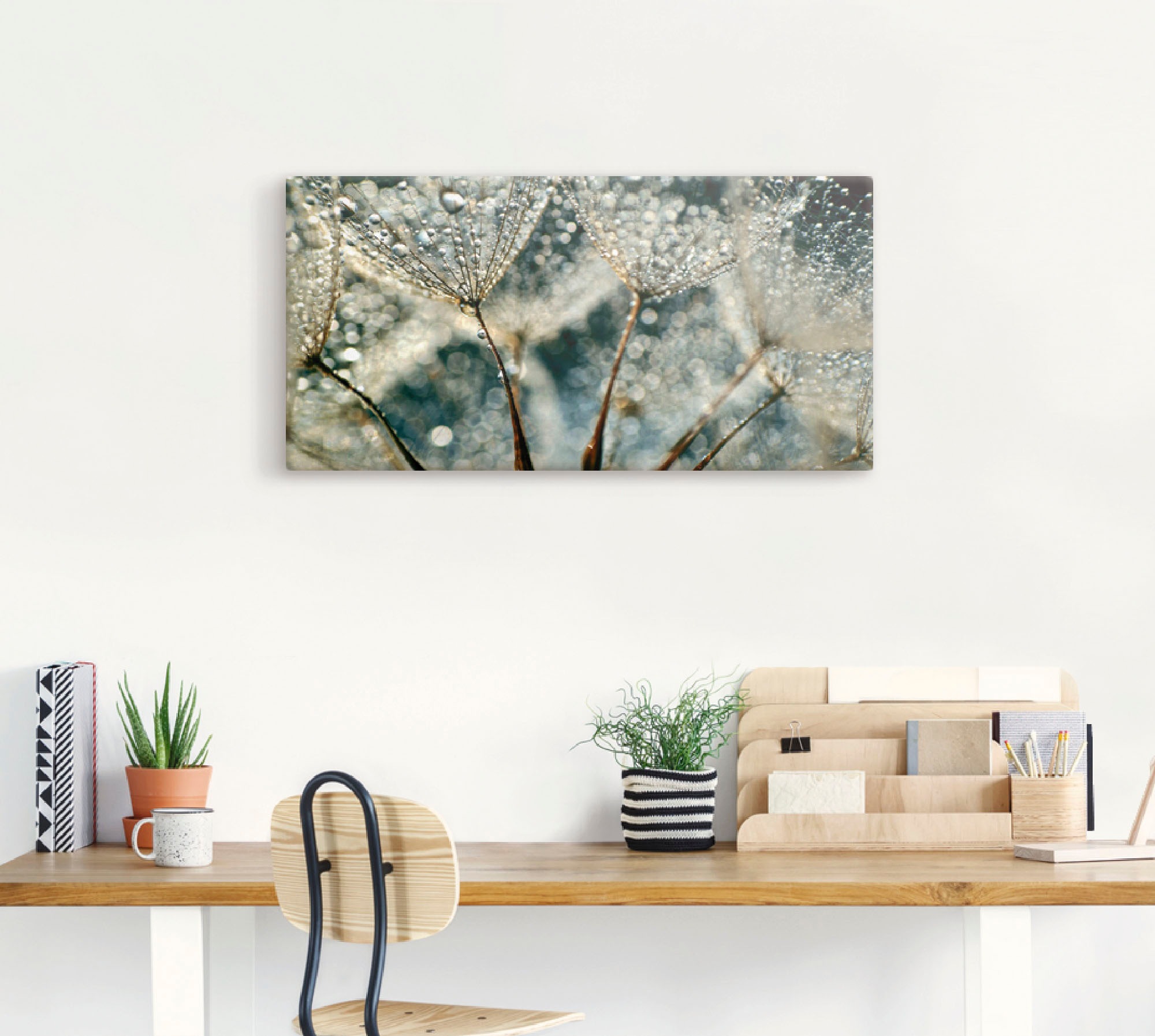 Artland Wandbild »Pusteblume Regenschauer«, Blumen, (1 St.), als Alubild, Outdoorbild, Leinwandbild, Poster, Wandaufkleber