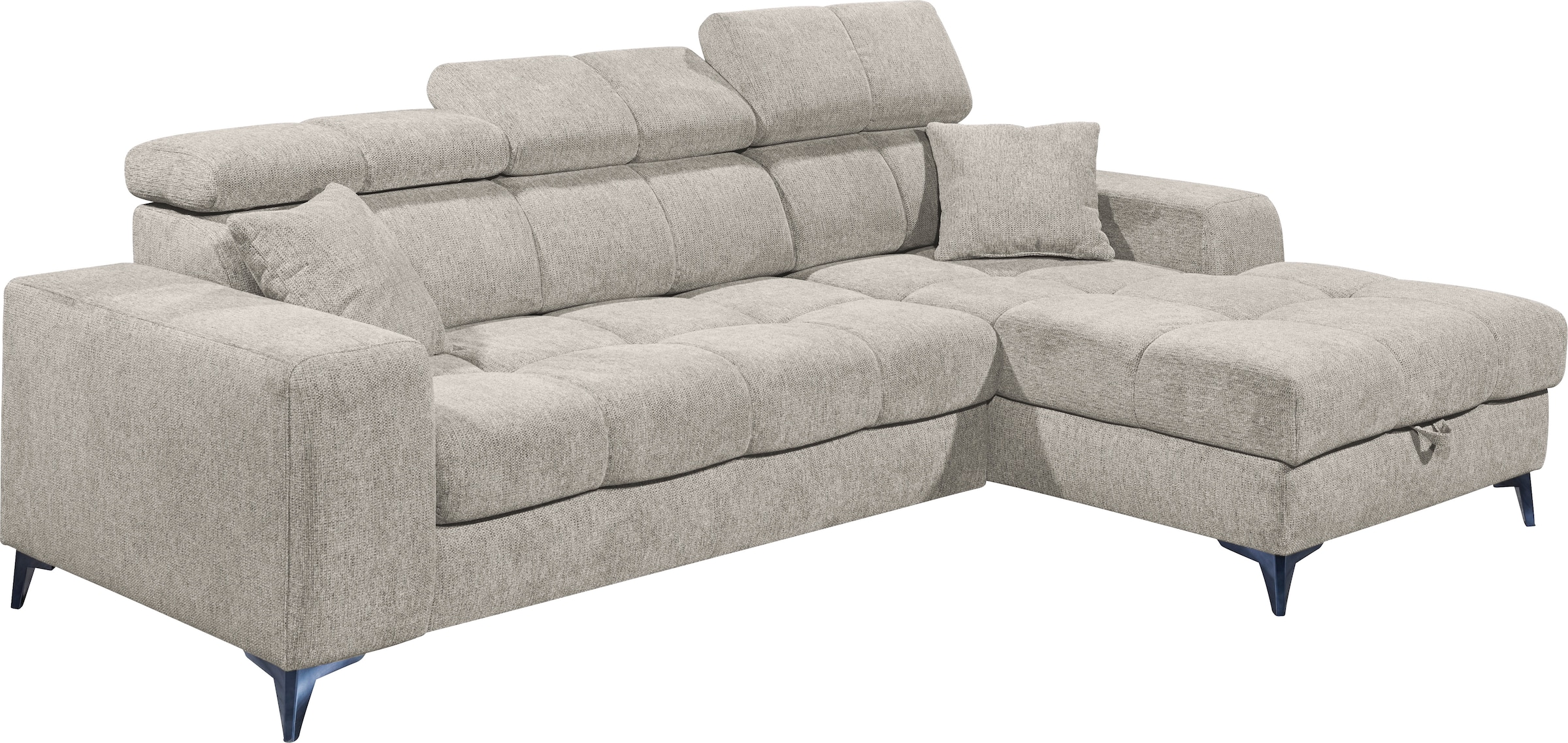 ED EXCITING DESIGN Ecksofa »Sydney L-Form«, (2 St.), frei im Raum stellbar, mit Bettkasten, inkl. Kopfteilverstellung