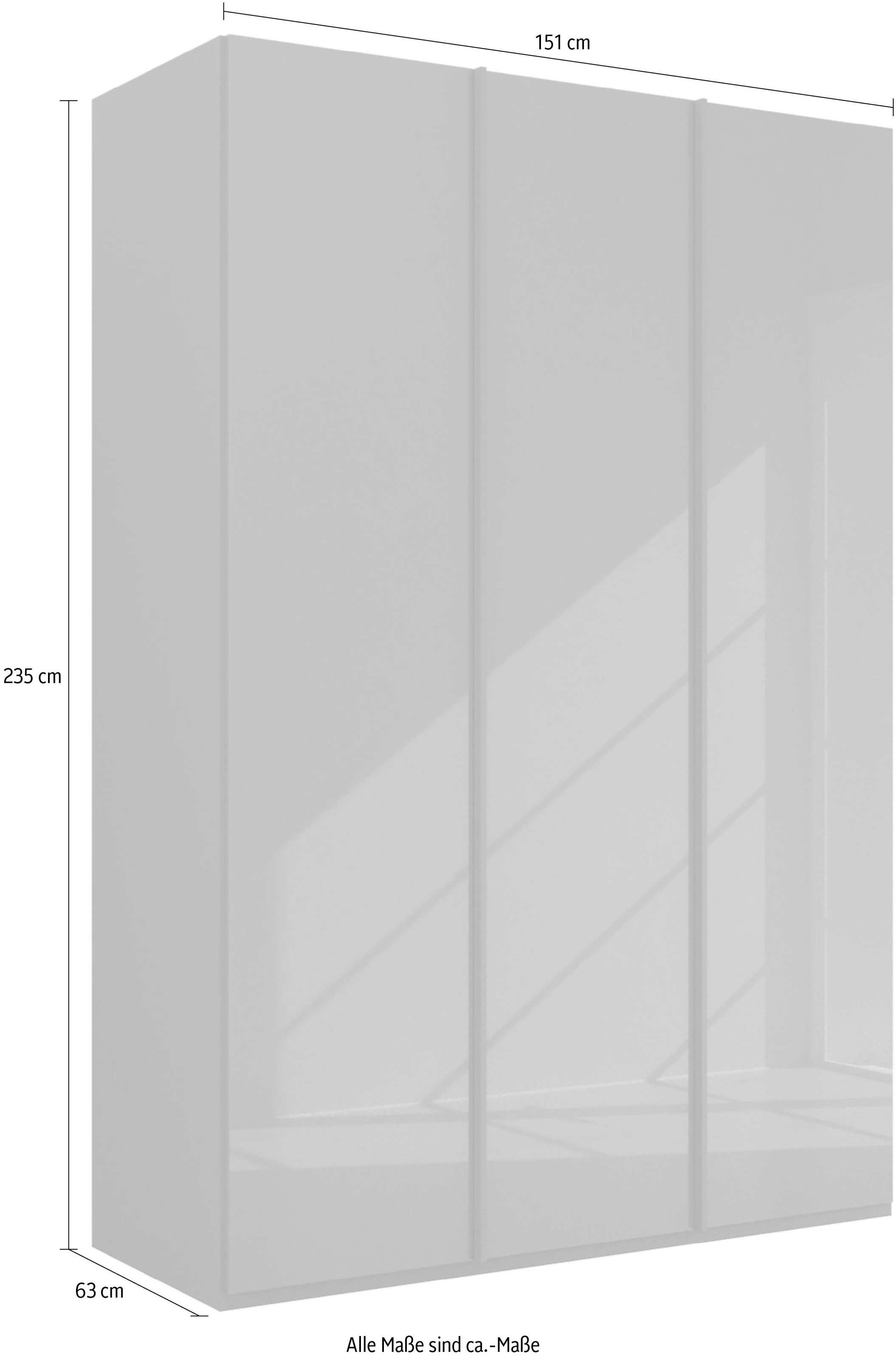 rauch Drehtürenschrank »Skat Meridian« Glasfront, inkl. Innenspiegel und 4 Innenschubladen
