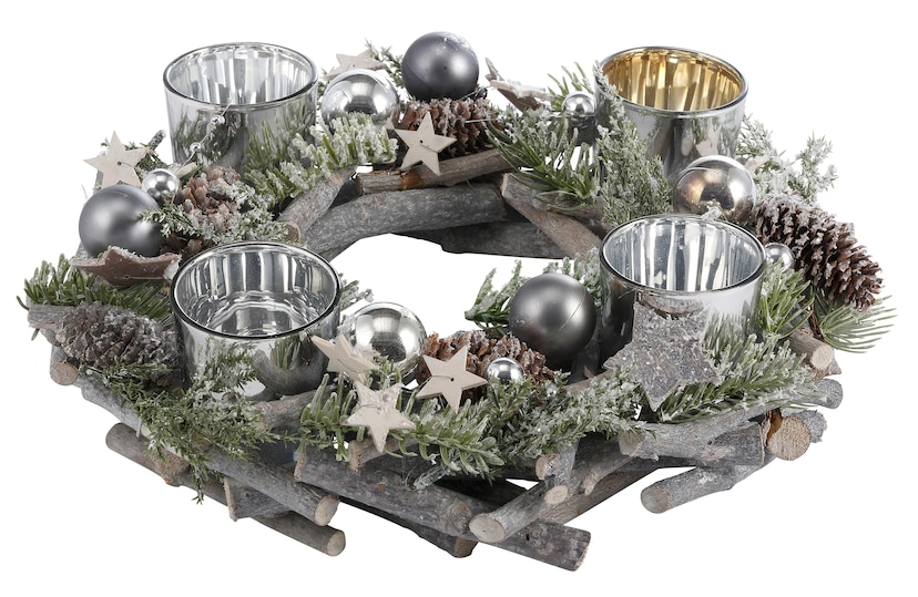 Ambiente Haus Tischvase »Weihnachtsdeko«, (Set), Weihnachtsglas mit  Winterwald-Motiv im OTTO Online Shop