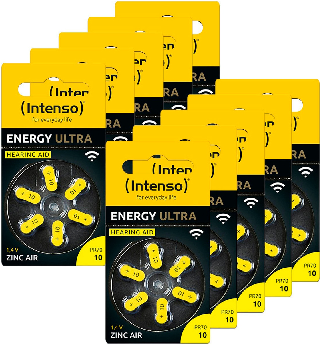 Batterie »Multipack - Energy Ultra Hörgeräte Batterien 60er Pack«, PR70, (10 St.)