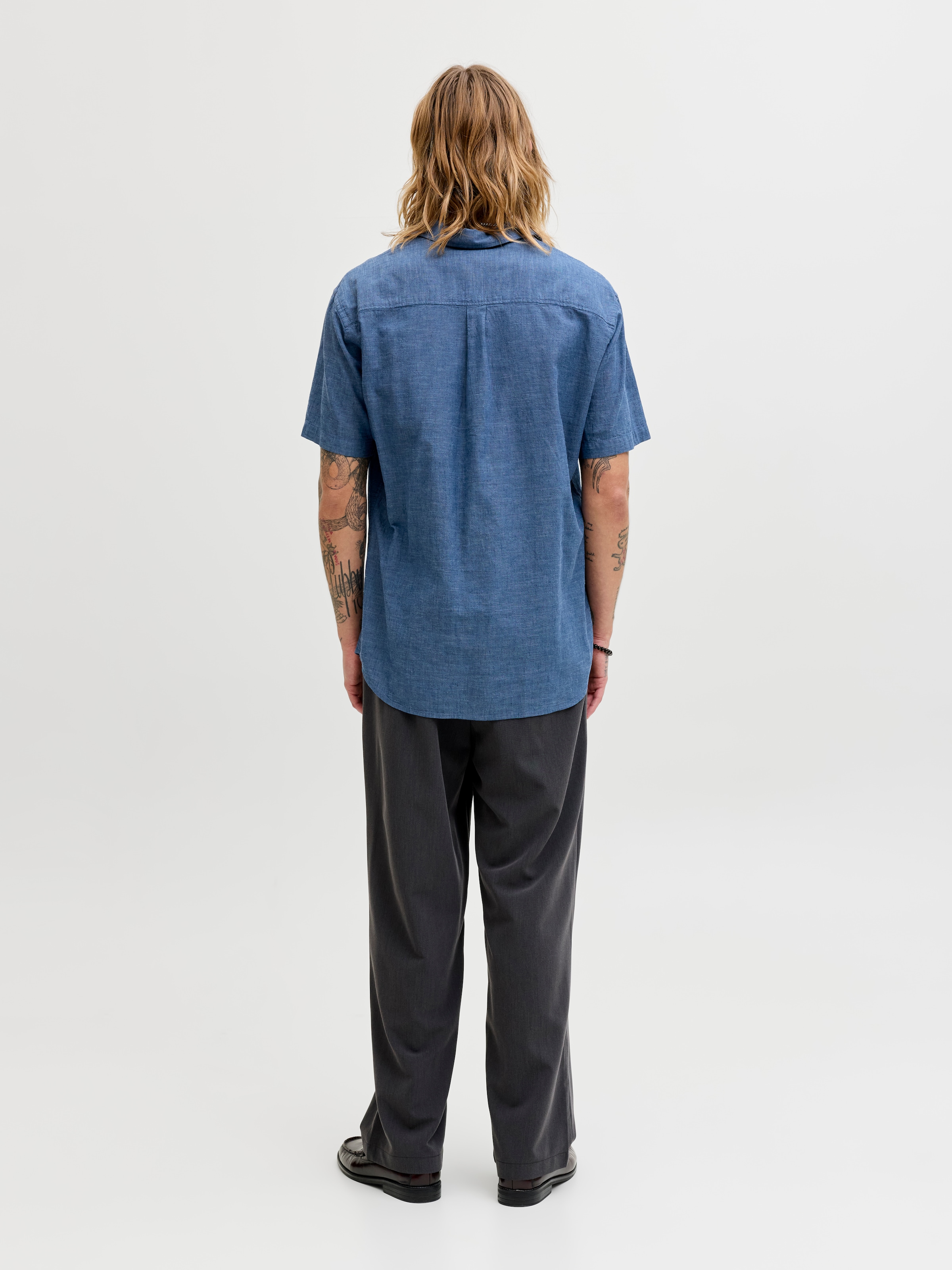 Jack & Jones Kurzarmhemd »JJESUMMER LINEN BLEND SHIRT S/S SN« Baumwolle mit Leinen, regular fit