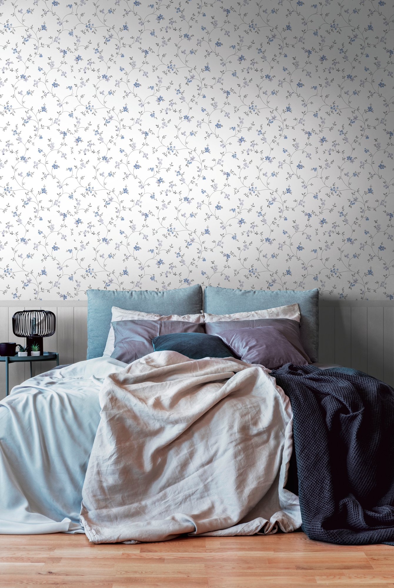 living walls Fototapete »Wallpanel Tapete Wandpaneele Motivtapete Blümchen Natur« matt strukturiert Vliestapete Landhaus für Schlafzimmer Küche Wohnzimmer Wandpaneele