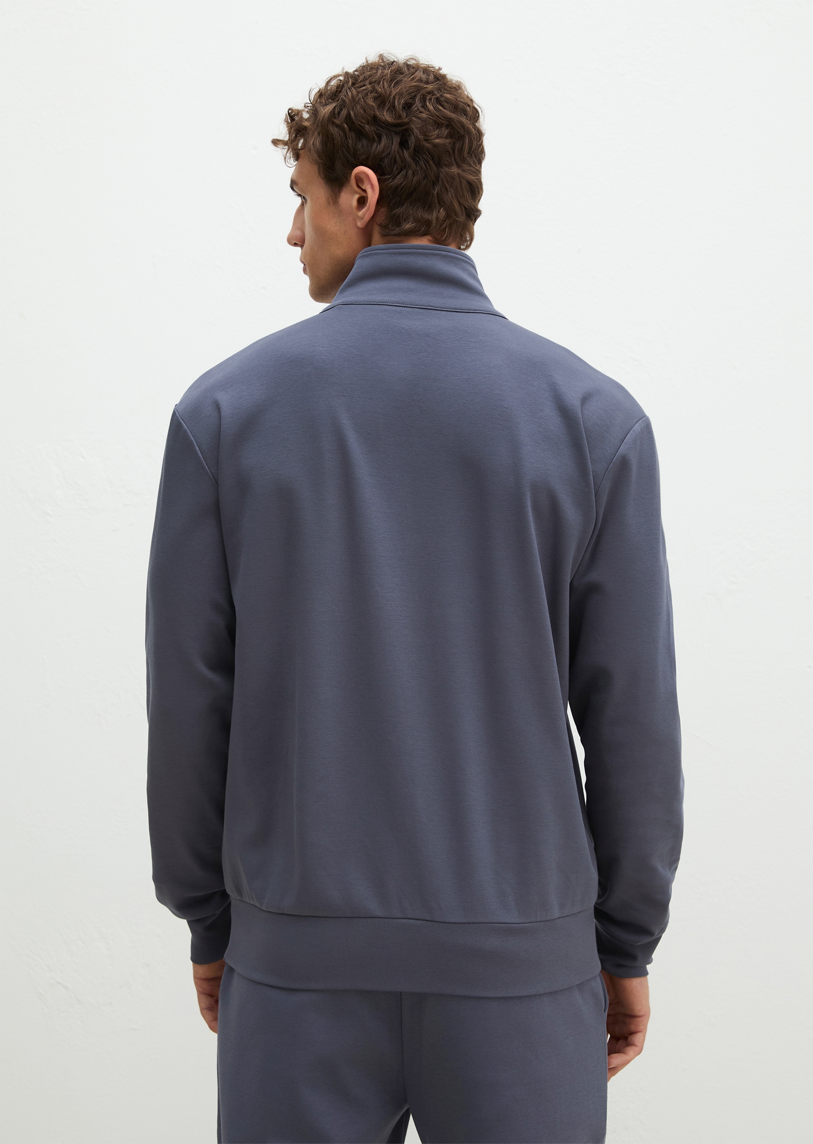 Marc O'Polo Sweatjacke mit Stehkragen, für Homewear, aus Interlock, lockere Passform