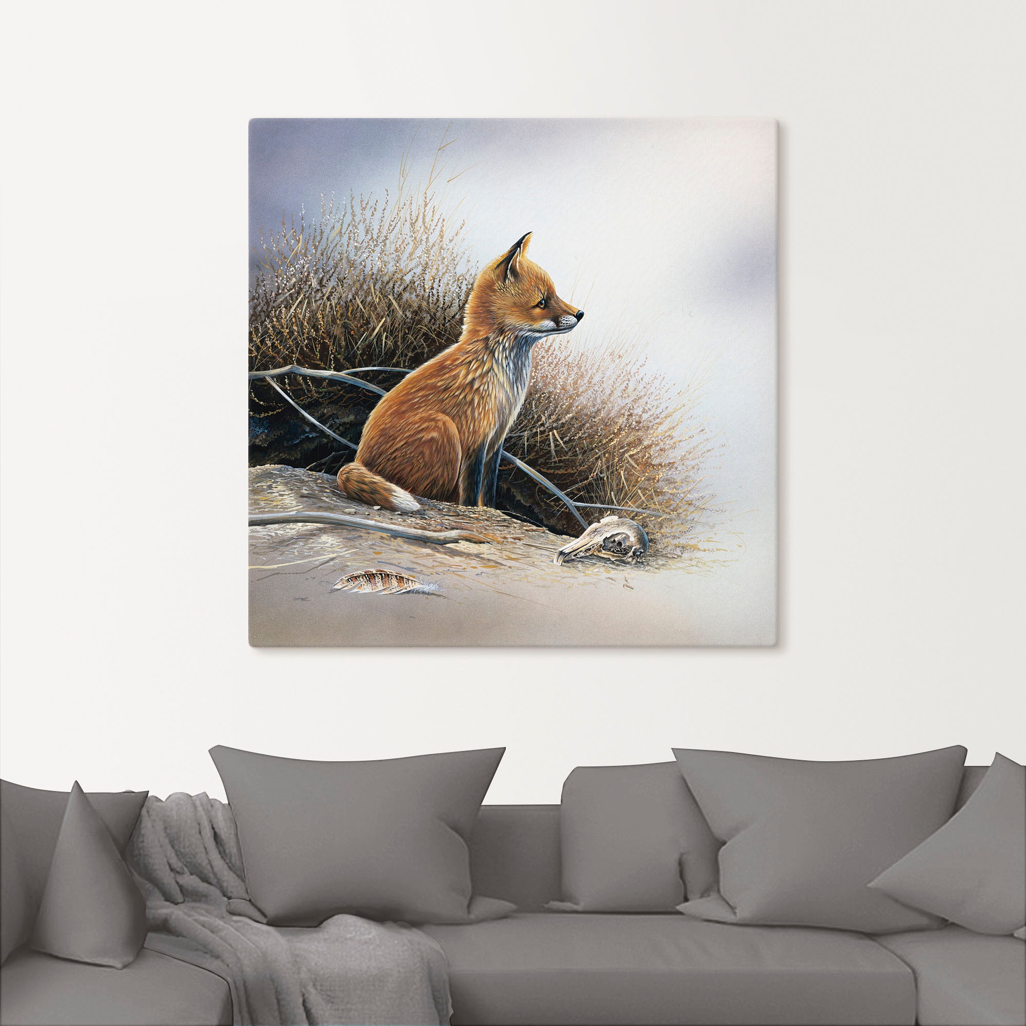 Artland Wandbild »Kleiner Fuchs« Wildtiere 1 Stk. tlg. auf Holzrahmen gespannt