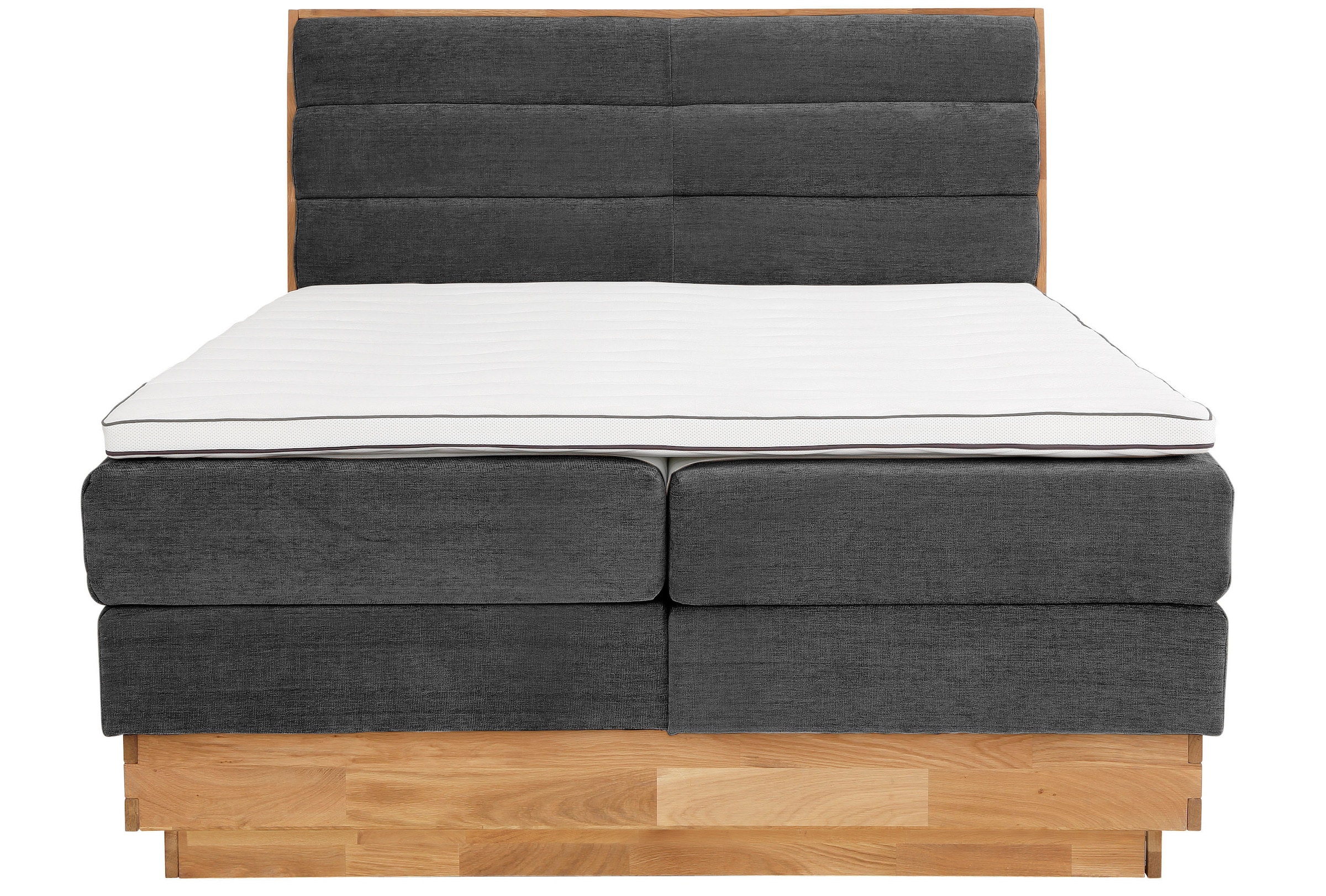 OTTO home Boxspringbett »Jenna« ohne LED-Beleuchtung, mit zertifizierten, recycelten Bezugsstoffen