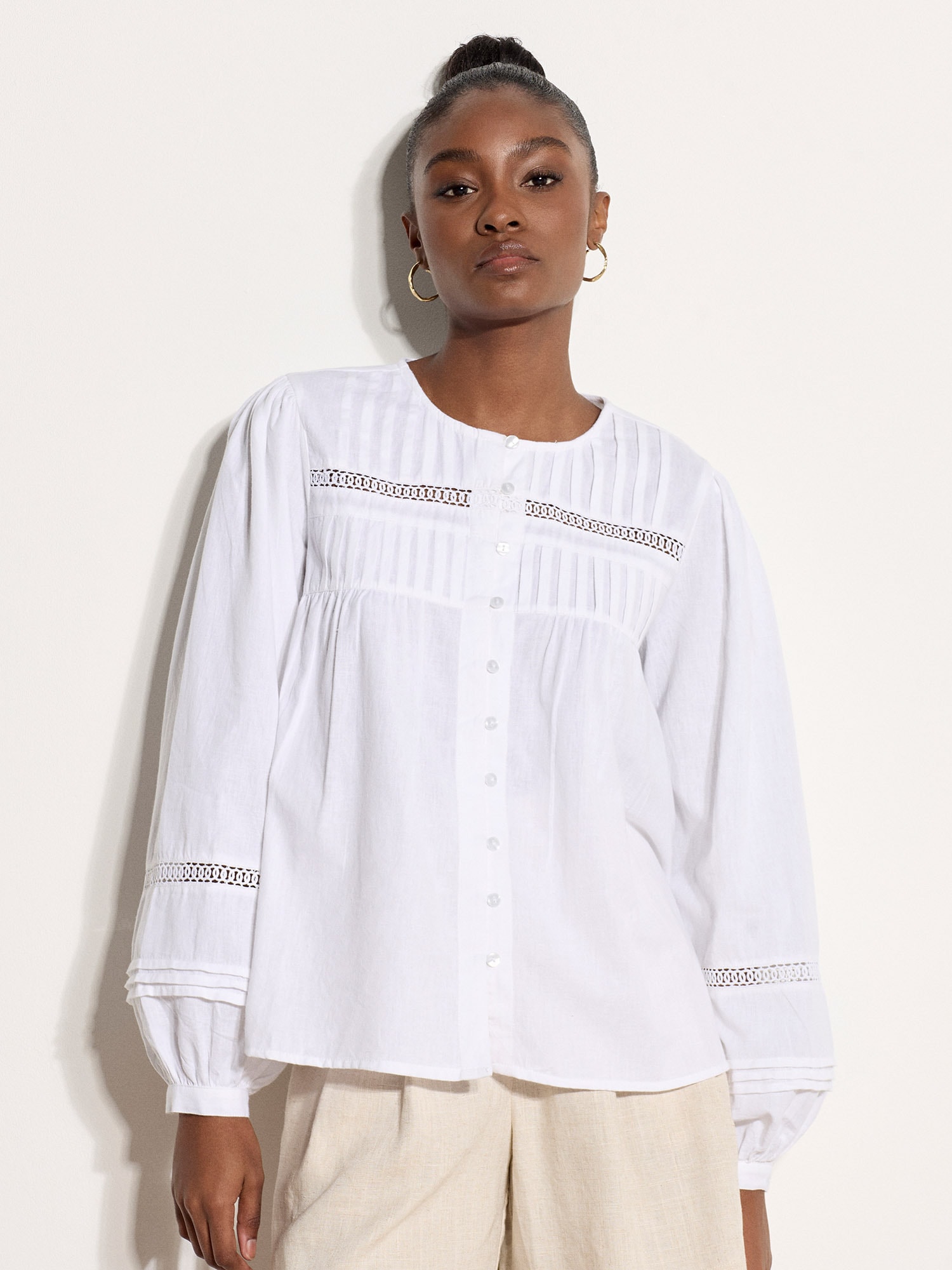 Apricot Klassische Bluse »Bluse« Häkelverzierungen
