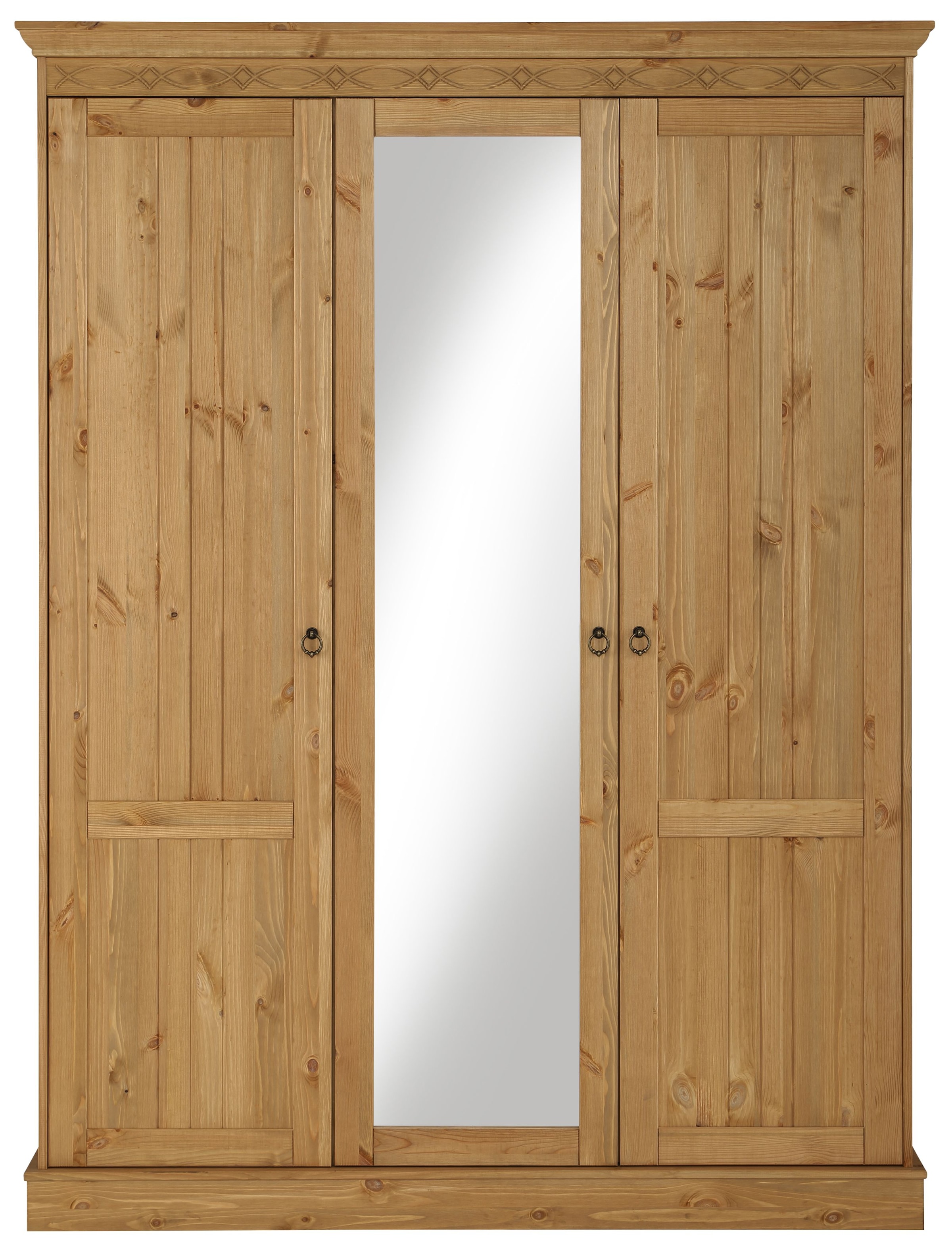 Home affaire Drehtürenschrank »Indra«, (3 Breiten: 100/145/233 cm H/T ca.187/54 cm), aus massiver Kiefer, mit Spiegel bei der 3- und 5trg.Variante