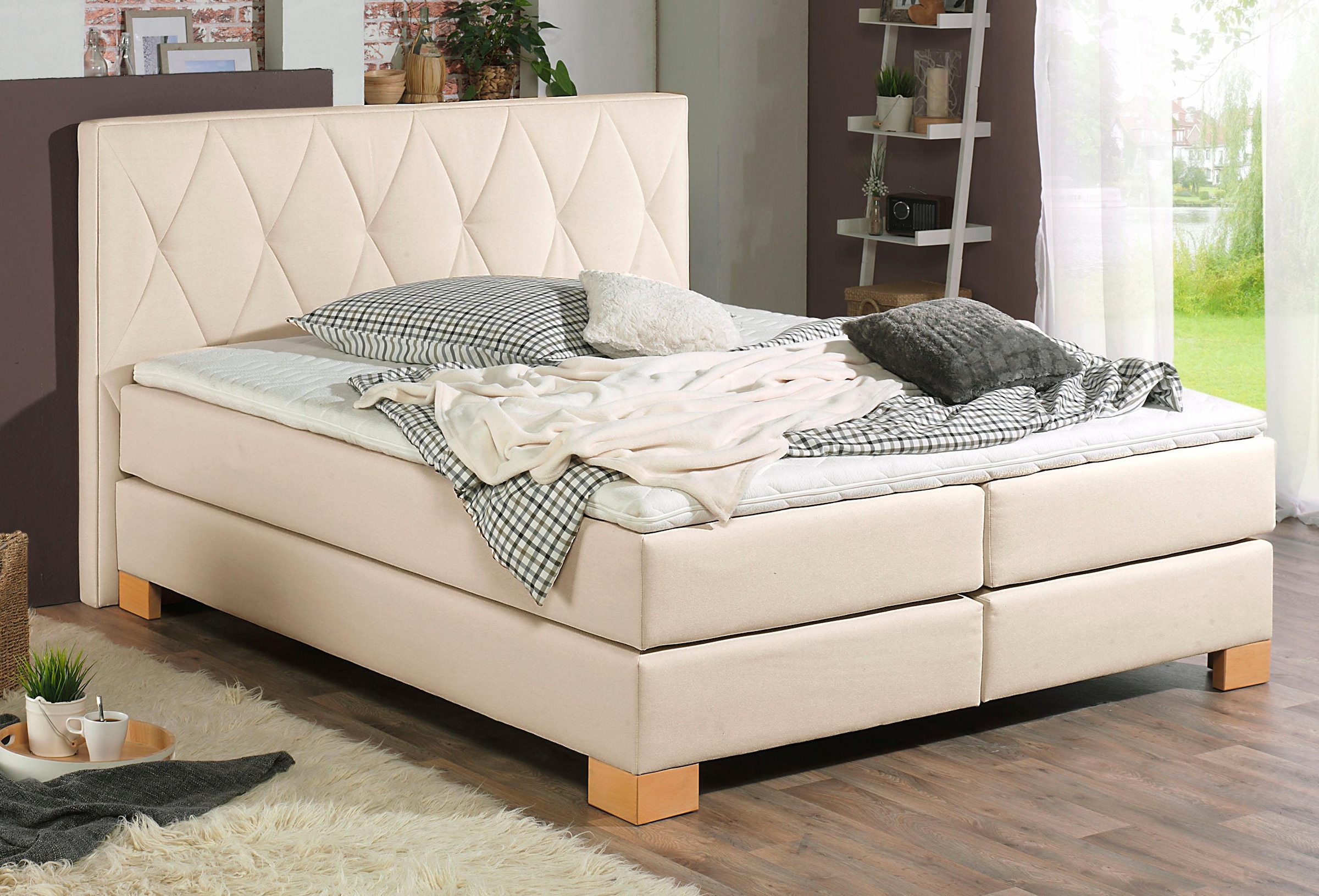 Home affaire Boxspringbett »Merino«, incl. Kaltschaumtopper, 5, Breiten, 2 Härtegrade, 3 Ausführungen