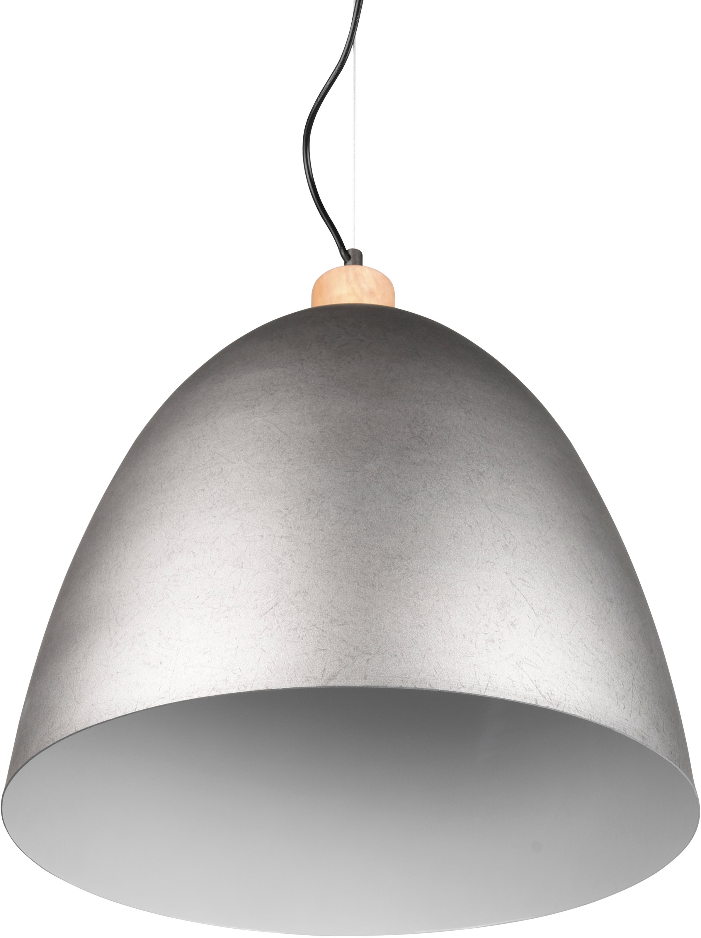 REALITY Leuchten Pendelleuchte »Jagger«, 1 flammig, Leuchtmittel E27 | ohne Leuchtmittel, Hängelampe Metall + Holzoptik, exkl 1xE27 max 60W, höhenverstellbar