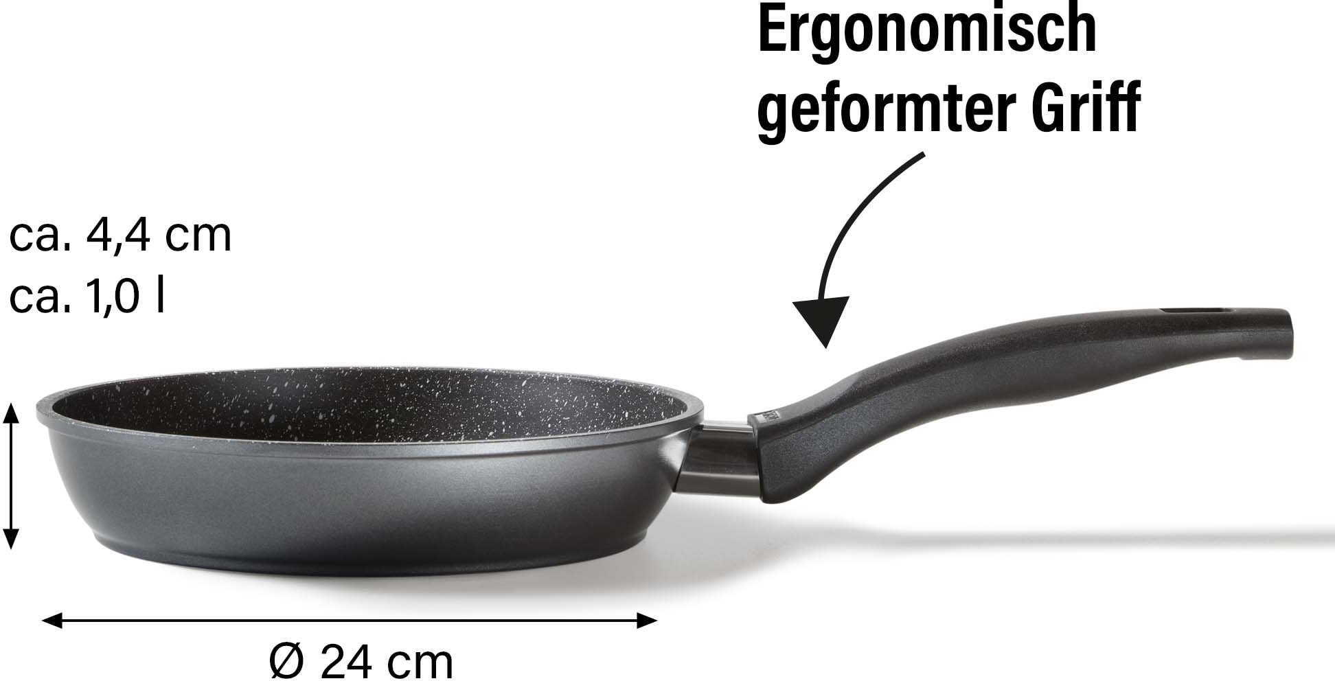 STONELINE Bratpfanne, Aluminiumguss, kratzfeste STONELINE®-Antihaftbeschichtung, Induktion