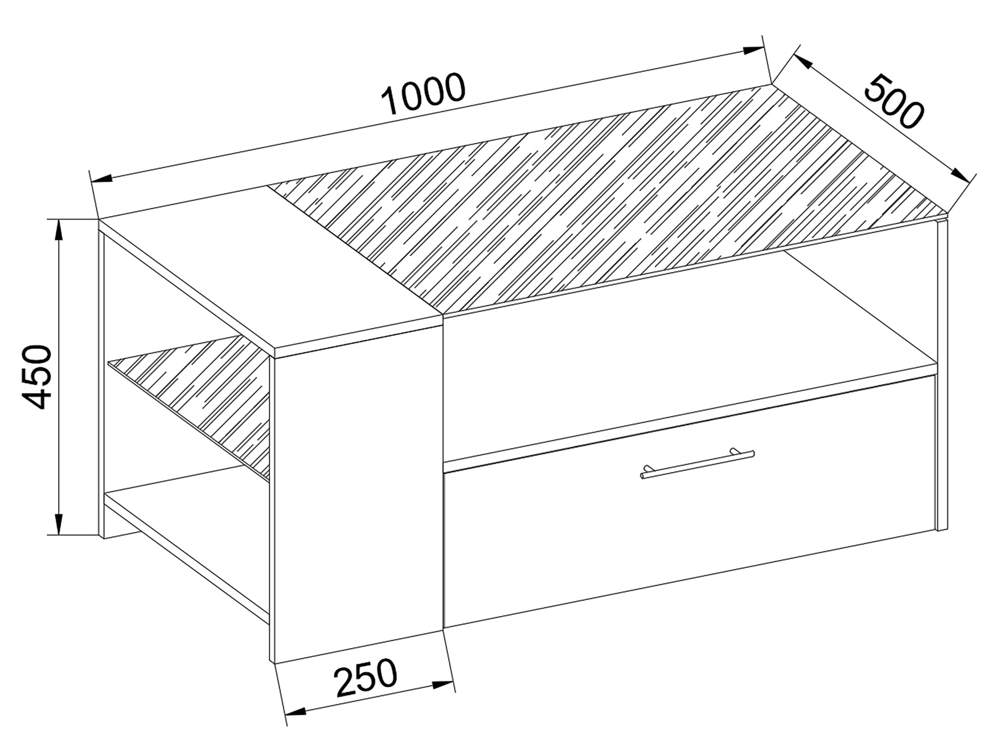 VCM Couchtisch »VCM Holz Couchtisch mit ESG-Sicherheitsglas | Sofatisch mit ausreichend Stauraum | Maße ca. H. 45 x B. 100 x T. 50 cm | Wohnzimmertisch mit Schublade - Tindala«, (Tindala)