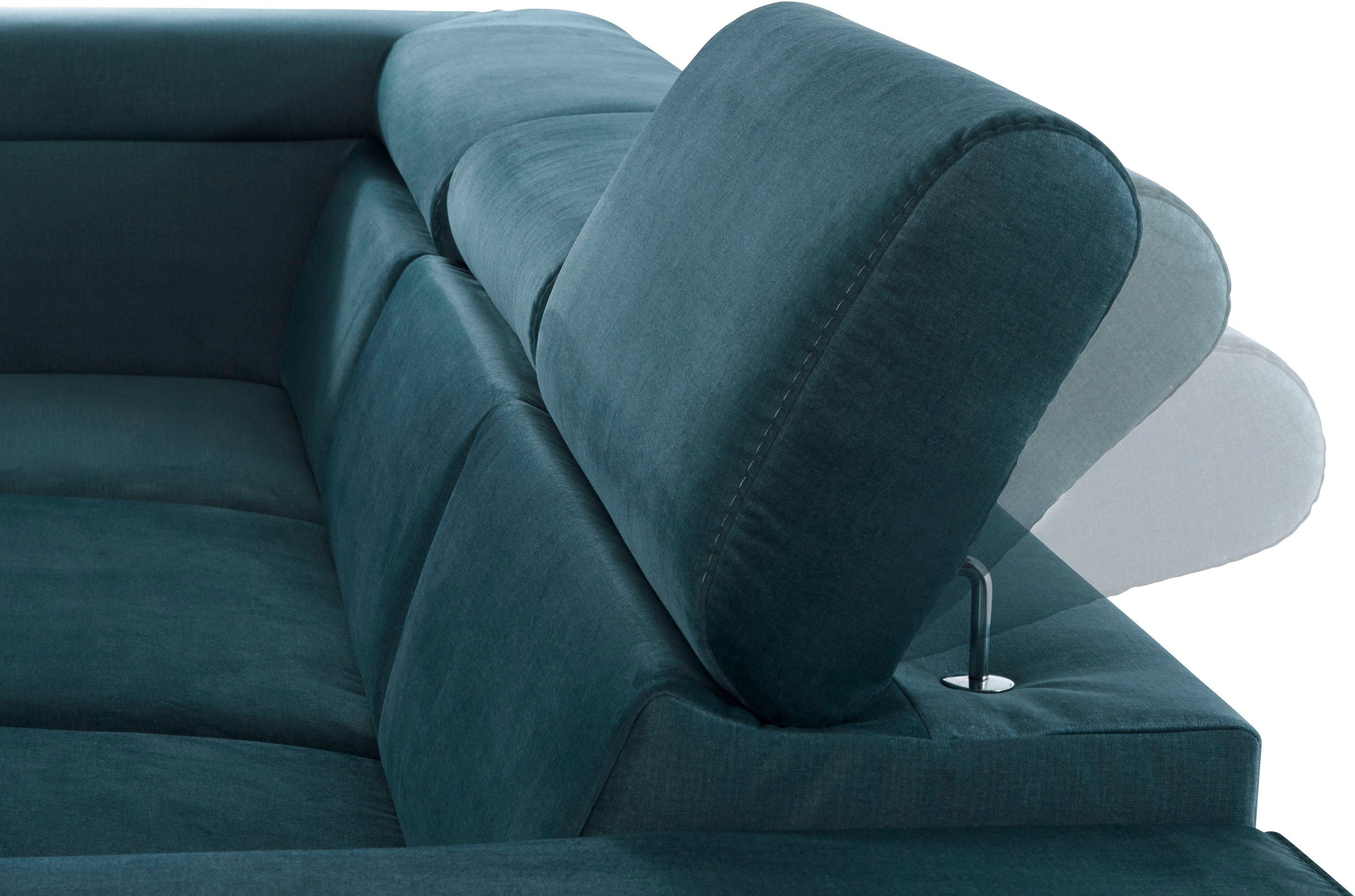 COTTA Polstergarnitur »Morven L-Form«, (Set), Set bestehend aus: Ecksofa mit Kopfteilverstellung & Hocker