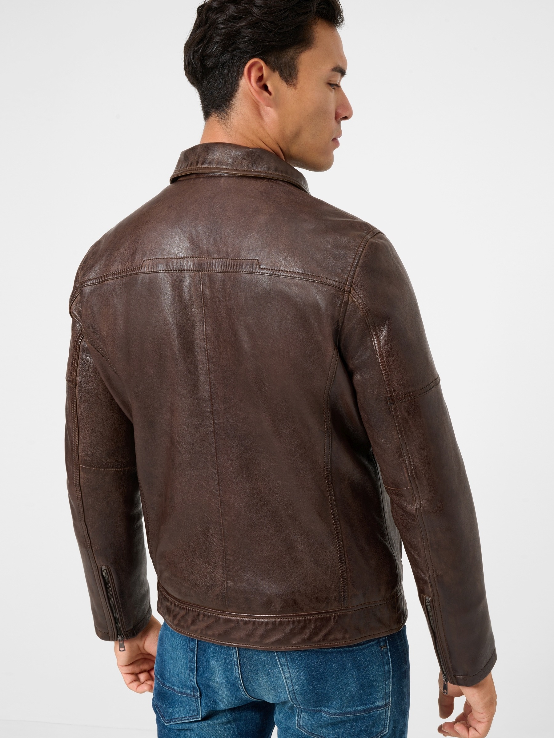 RICANO Lederjacke »Lederjacke Claude« ohne Kapuze Handgefertigt aus echtem Leder