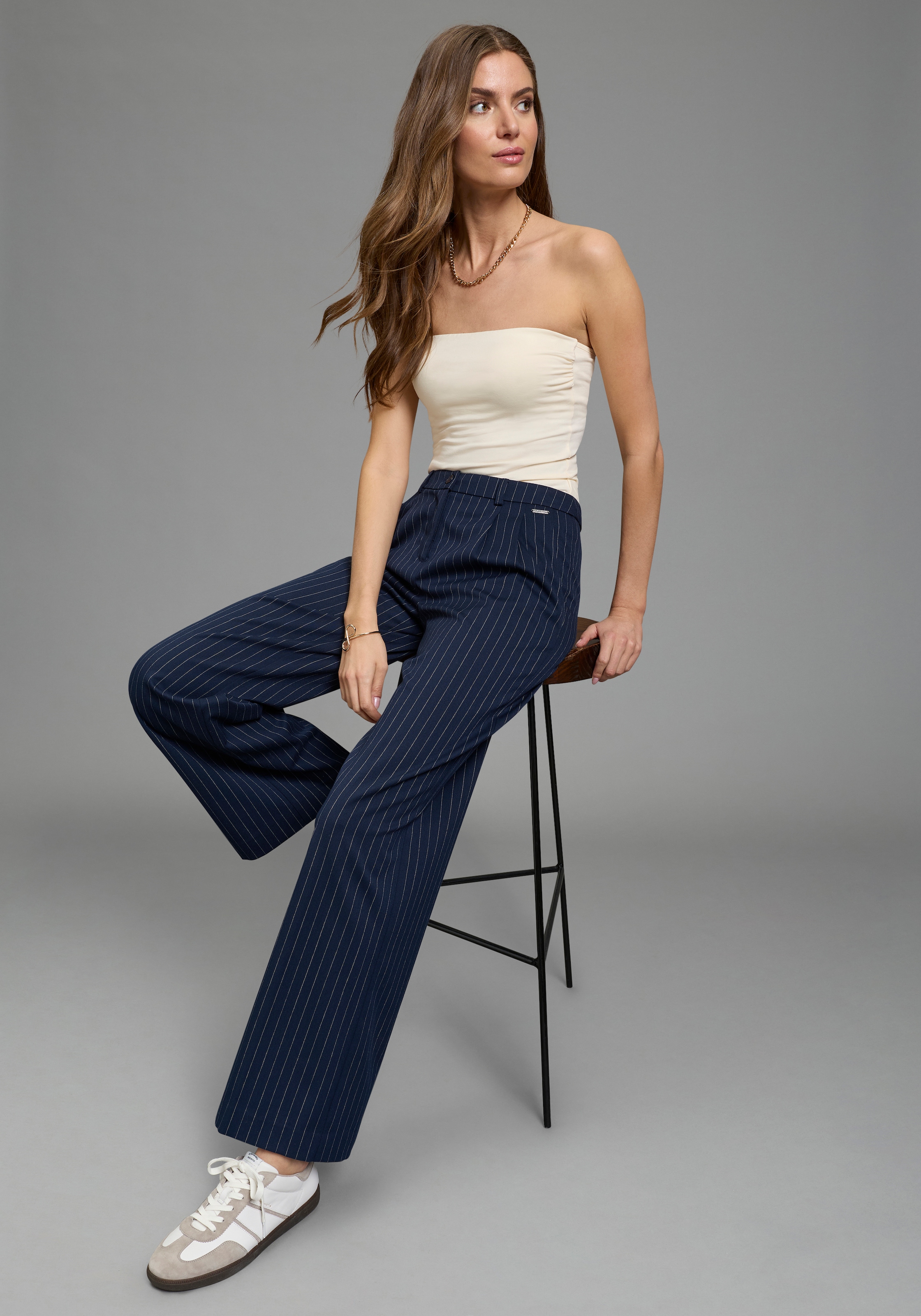 Melrose Bandeautop 2er-Pack,  mit Raffung an der Naht, durchgestepptes Rumpfabschluss