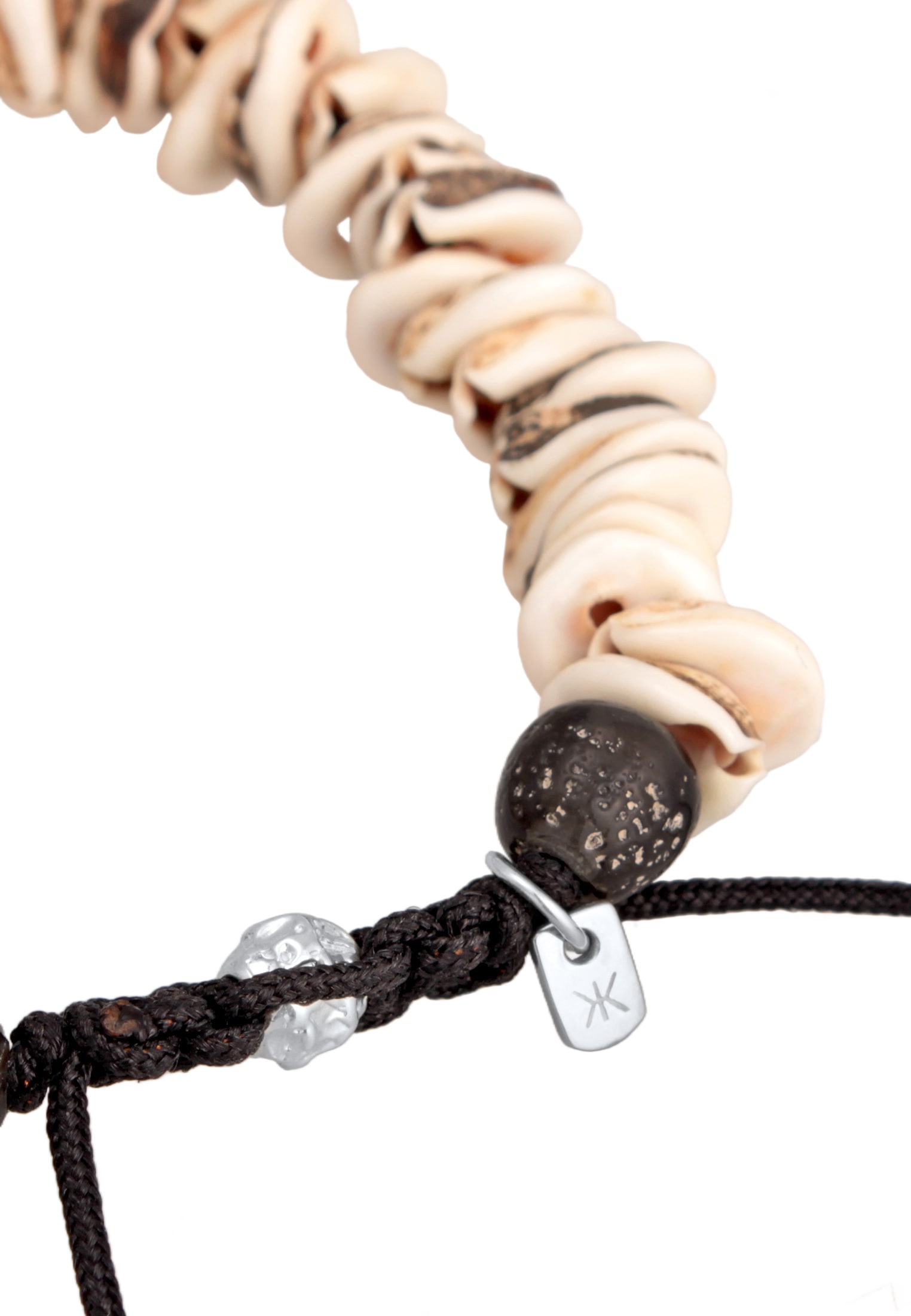 Kuzzoi Armkette »Armband Surfer Kauri Muscheln Glasperlen Nylon 925 Silber«