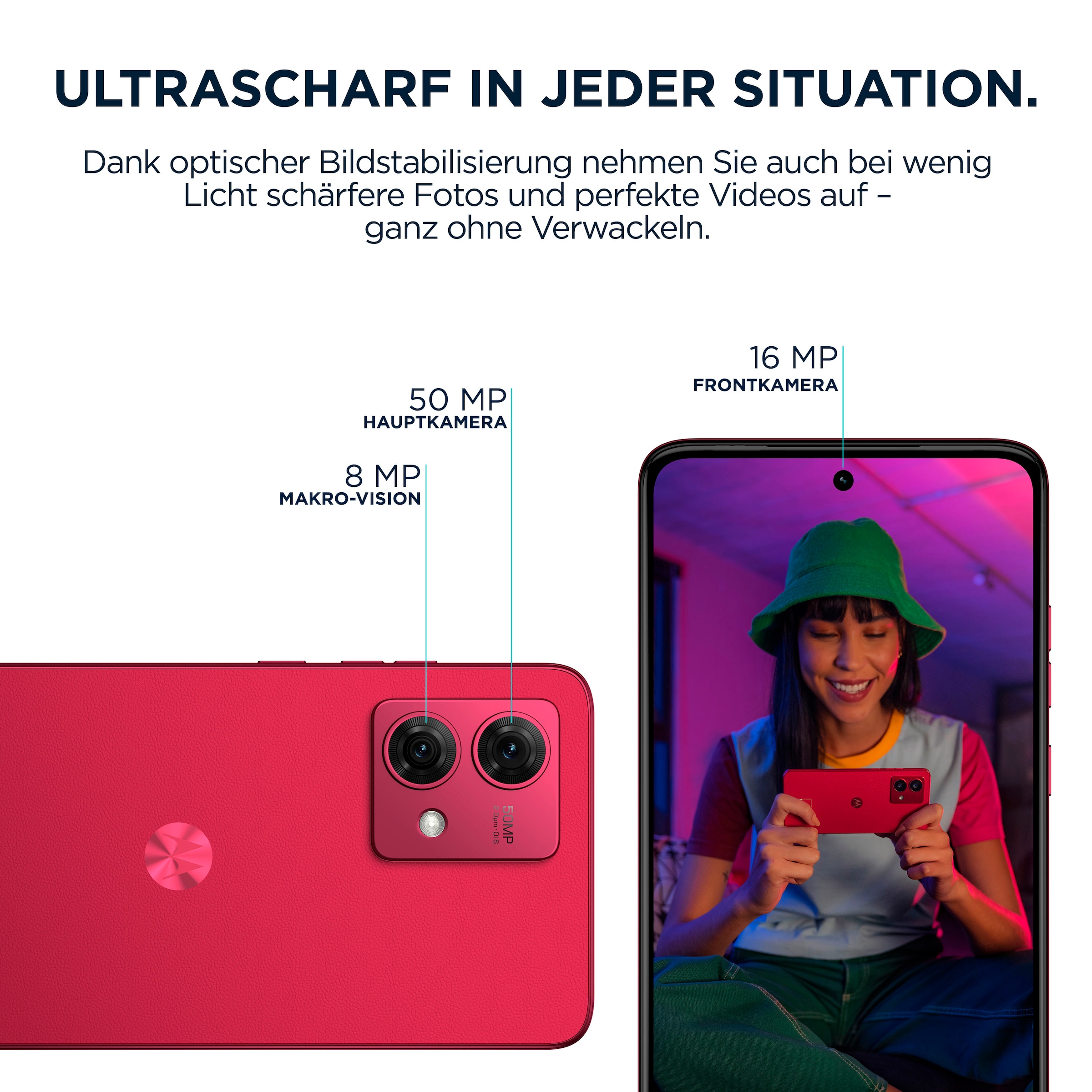 Motorola Smartphone »moto g84 5G«, Viva Magenta, 256 GB Speicherplatz