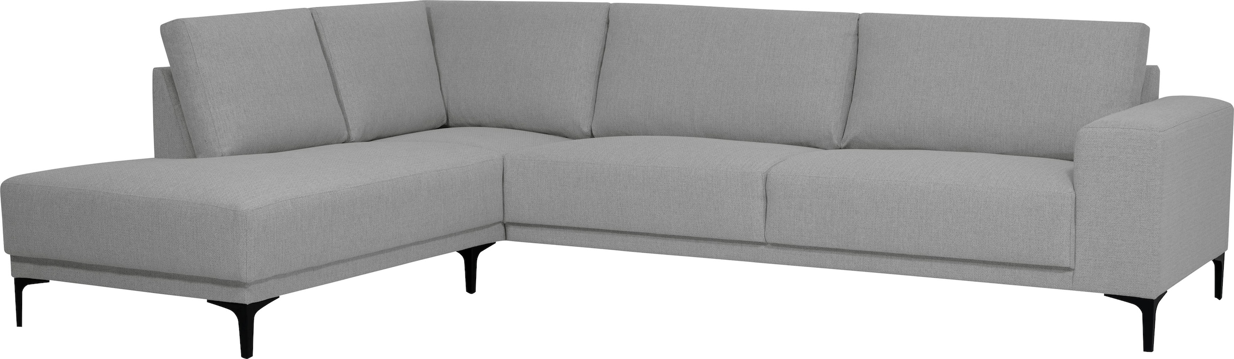Places of Style Ecksofa »Xander, L-Form,«, Breite 289 cm, Webstoff, Soft-Touch Chenille, schwarze Metallfüße