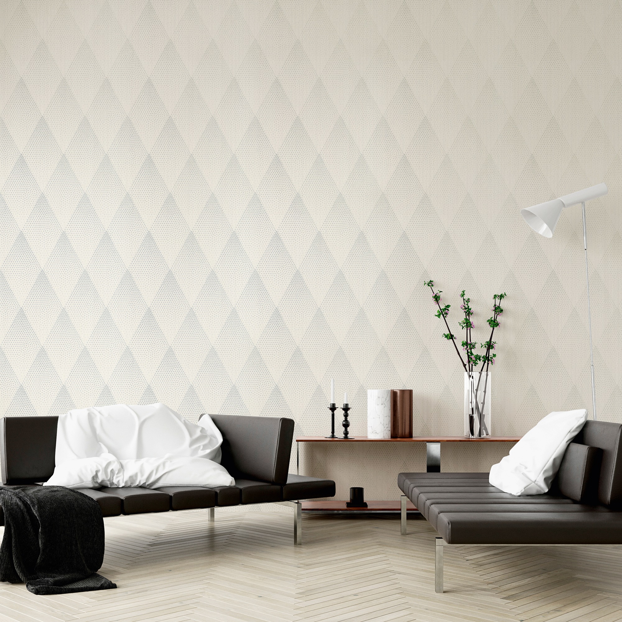 living walls »New Walls 50's Glam geometrisch grafisch« gemustert | geometrisch | grafisch glatt Grafik Tapete Punkte Tapeten Wohnzimmer Schlafzimmer Küche Flur Design