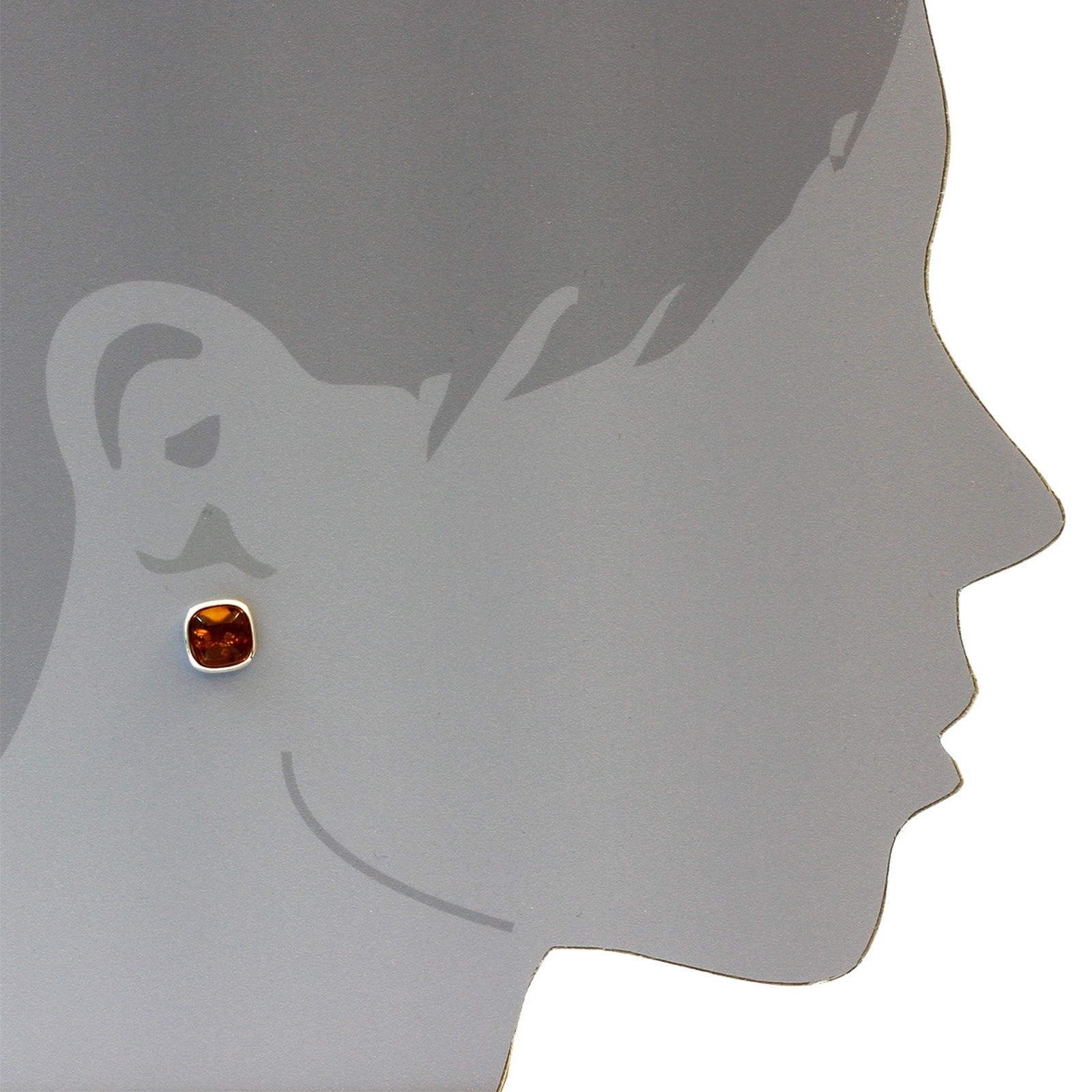 OSTSEE-SCHMUCK Paar Ohrstecker »- Classic 12 x 12 mm - Silber 925/000 - Bernstein«