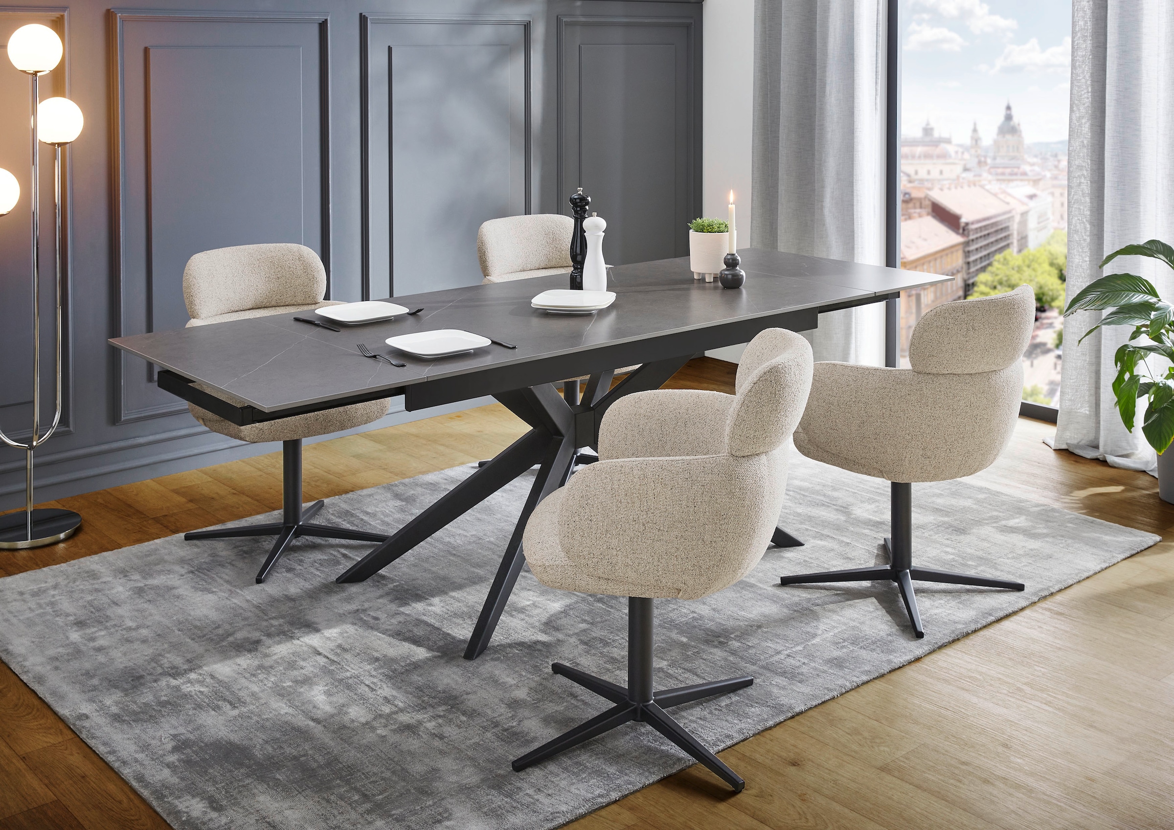 Jockenhöfer Gruppe Esstisch »Campus« ausziehbar (160-240x90 cm), Keramiktischplatte, Synchronauszug