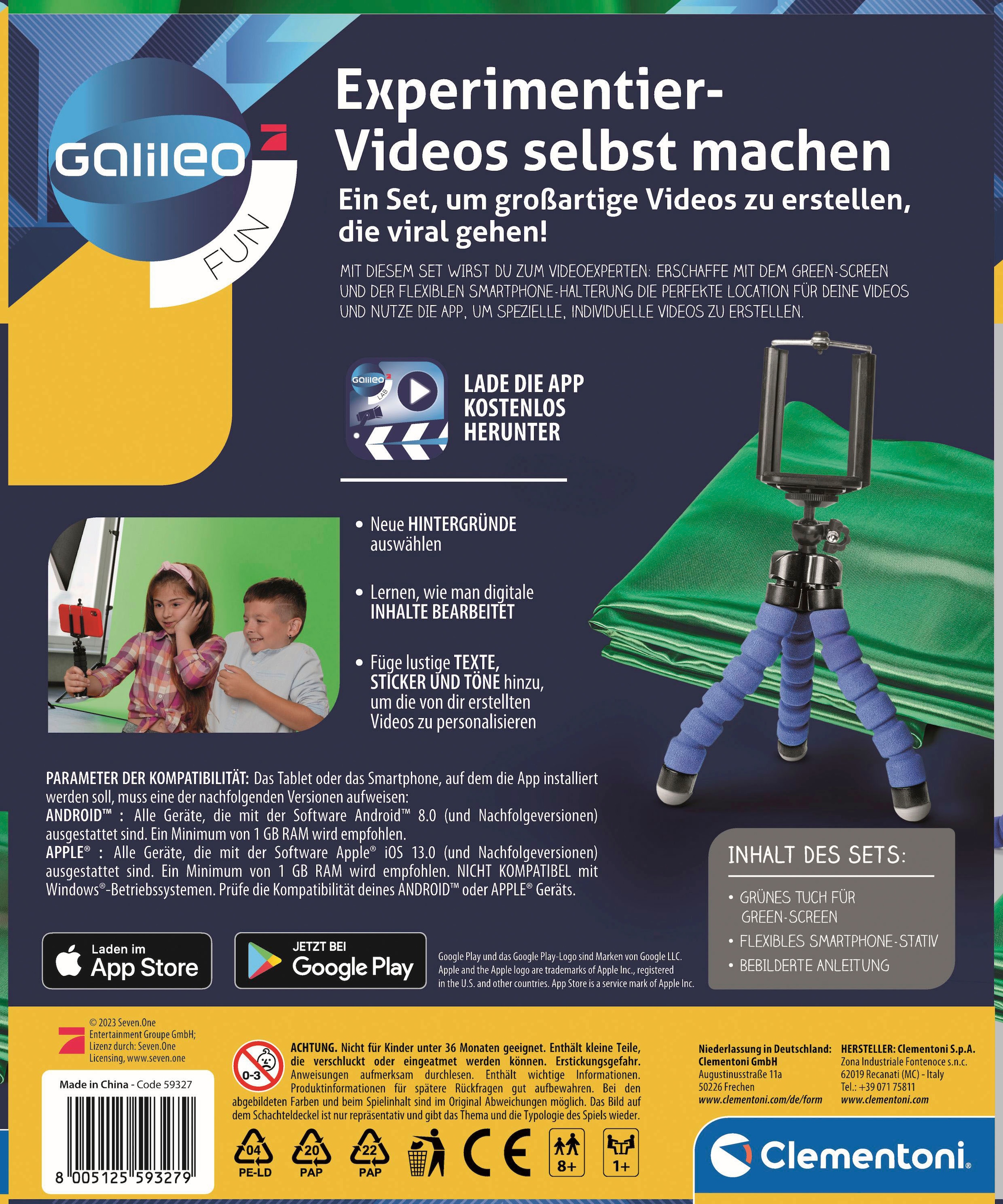 Clementoni® Experimentierkasten »Galileo, Experimentier-Videos selbst machen«, Made in Europe